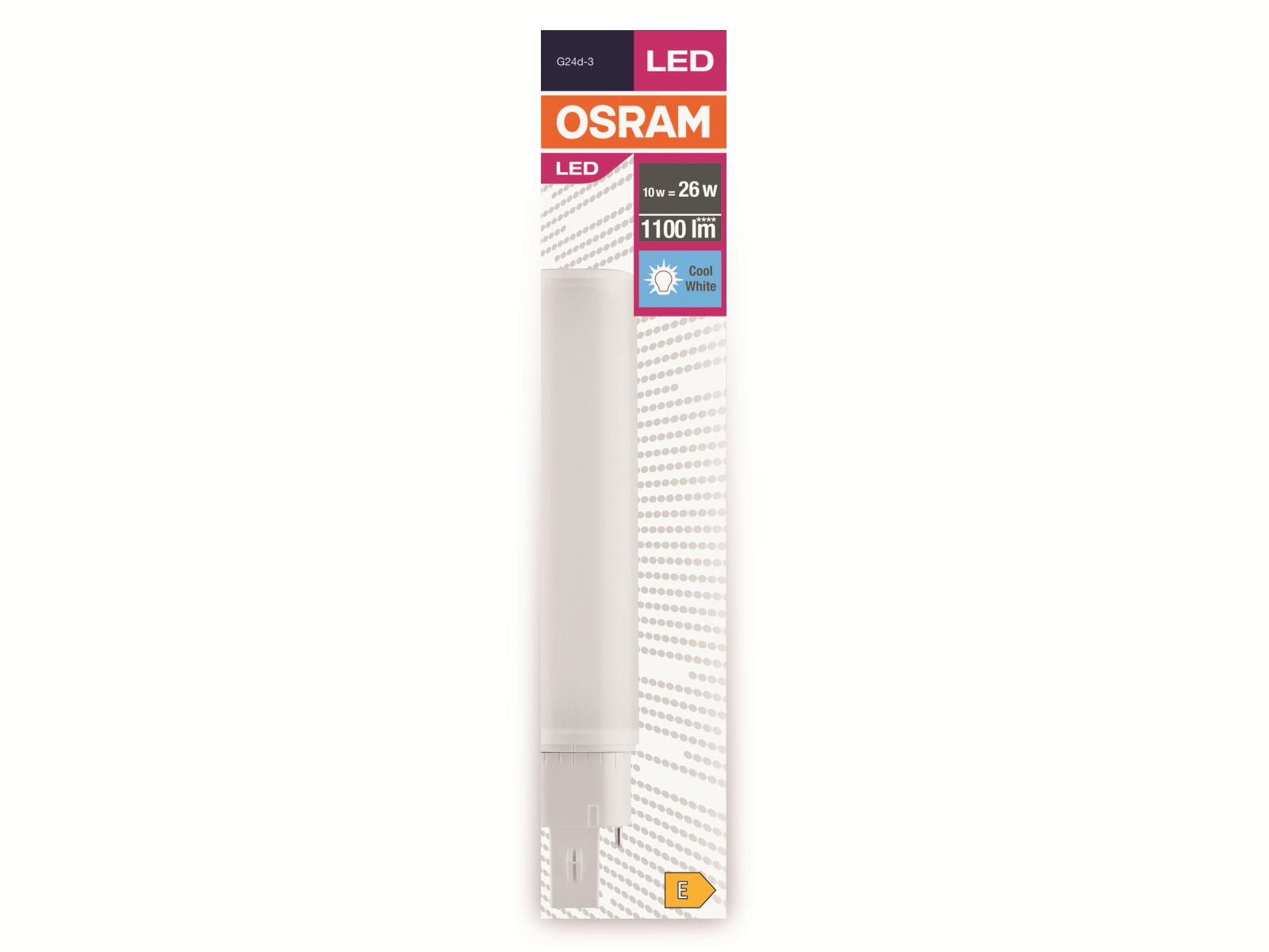 OSRAM LED-Lampe, Dulux D26, G24d-3, EEK: E, 10W, 1100lm, 4000K