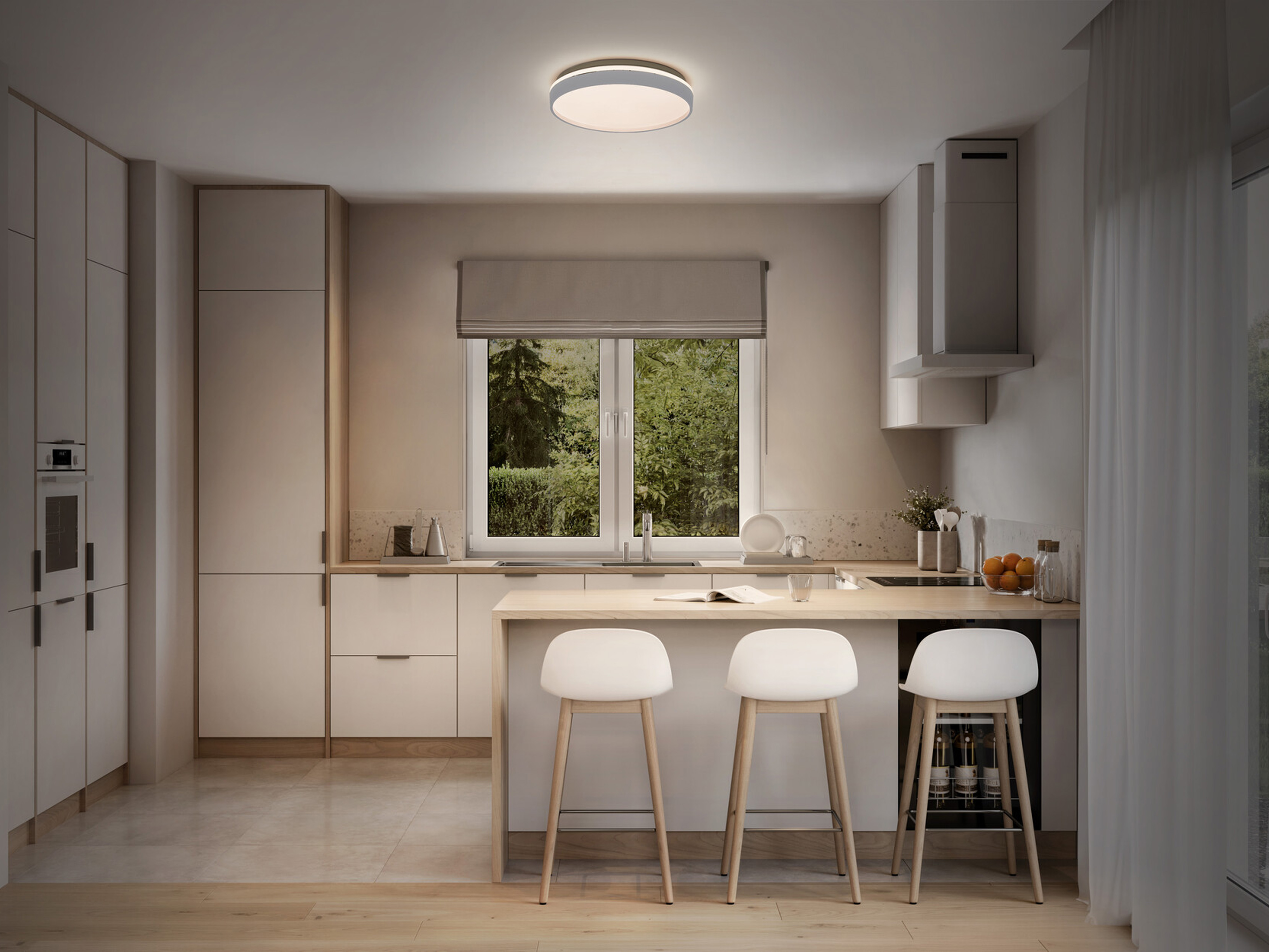 OSRAM LED-Deckenleuchte, 24W, 3000K, 1450lm, warmweiß, IP20, silber, Ø38,5 cm