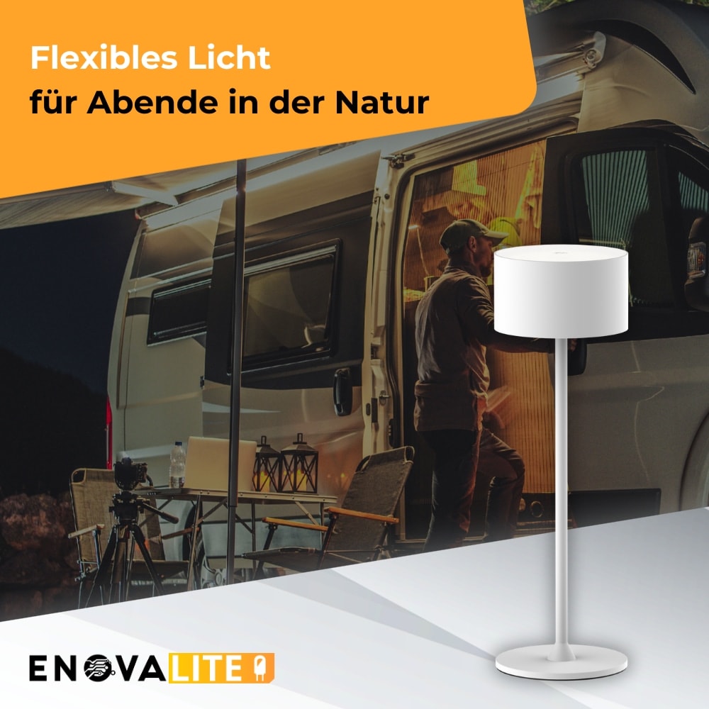 ENOVALITE LED-Akku-Tischleuchte, ELED700401, EEK: D dimmbar, CCT, weiß ENOVALITE LED-Akku-Tischleuchte, ELED700401, EEK: D dimmbar, CCT, weiß