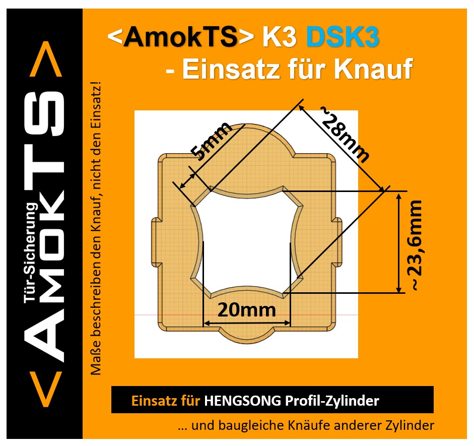 AMOKTS Türsicherungs-Set, Türsicherung K3 + Einsatz K3-DSK3