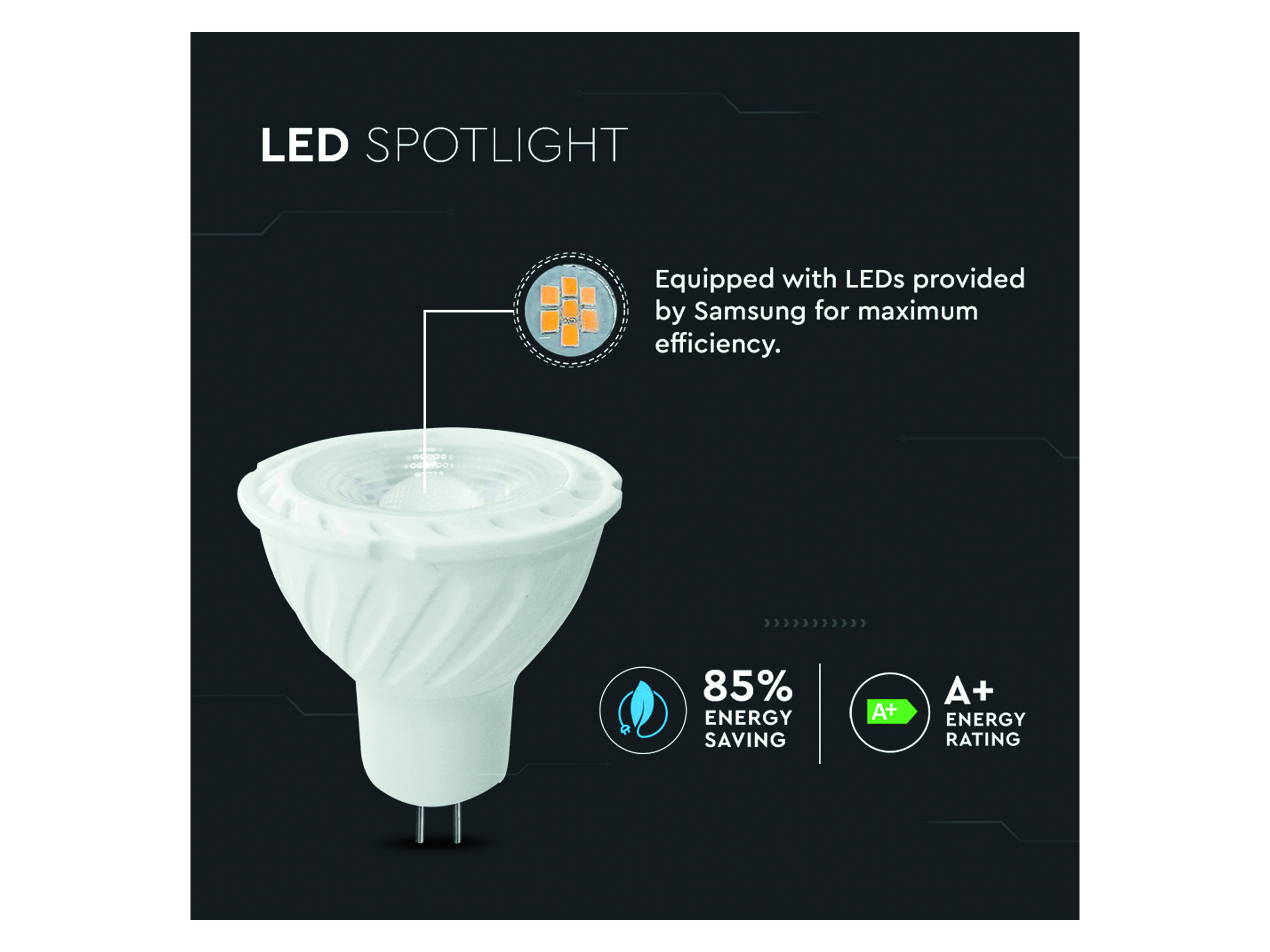 V-TAC LED-Lampe VT-257 (204), GU5,3, EEK: G, 6,5 W, 450 lm, 4000 K V-TAC LED-Lampe VT-257 (204), GU5,3, EEK: G, 6,5 W, 450 lm, 4000 K