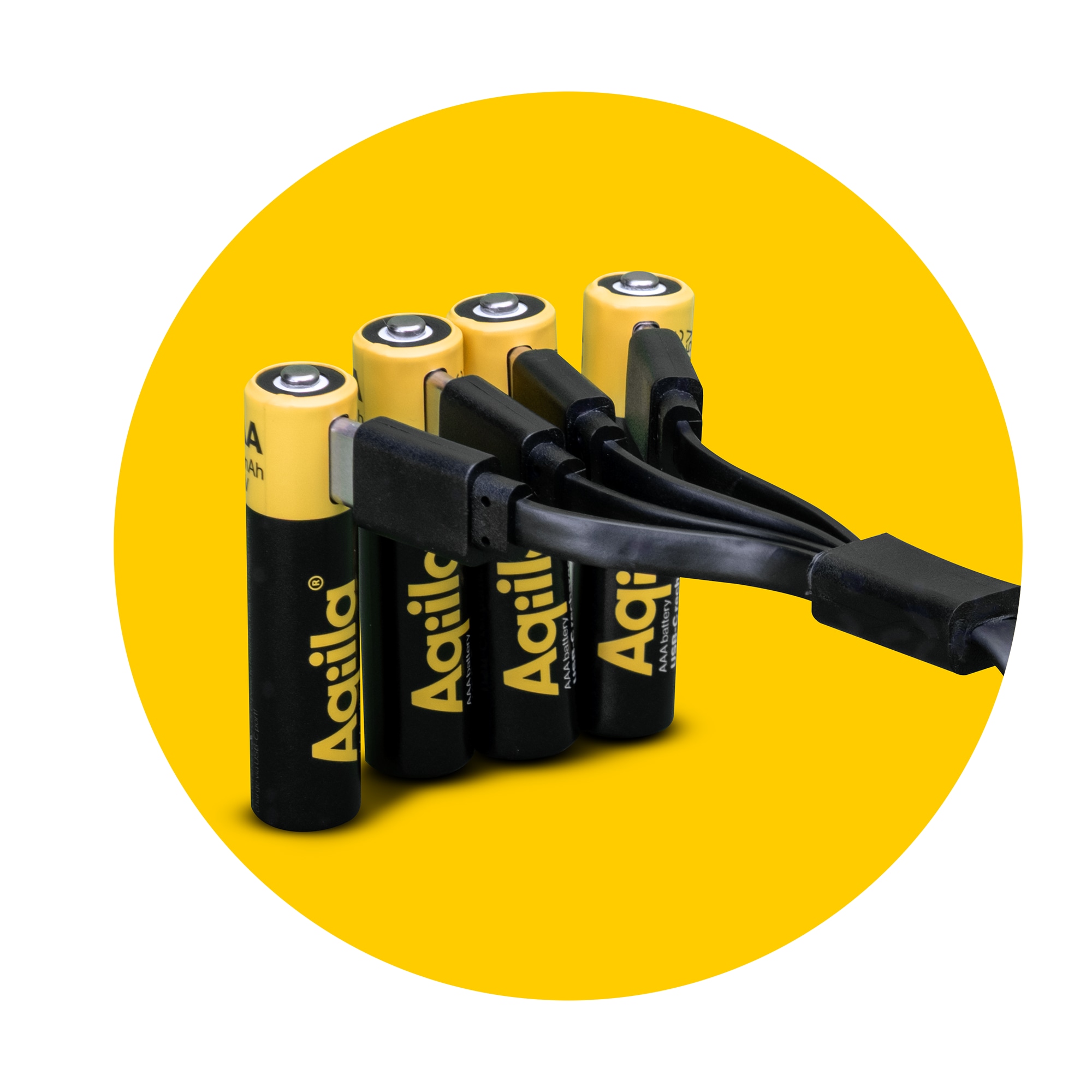 Li-lon-Akku AQILLA, AAA, USB-C, 1,5 V, 4er Pack