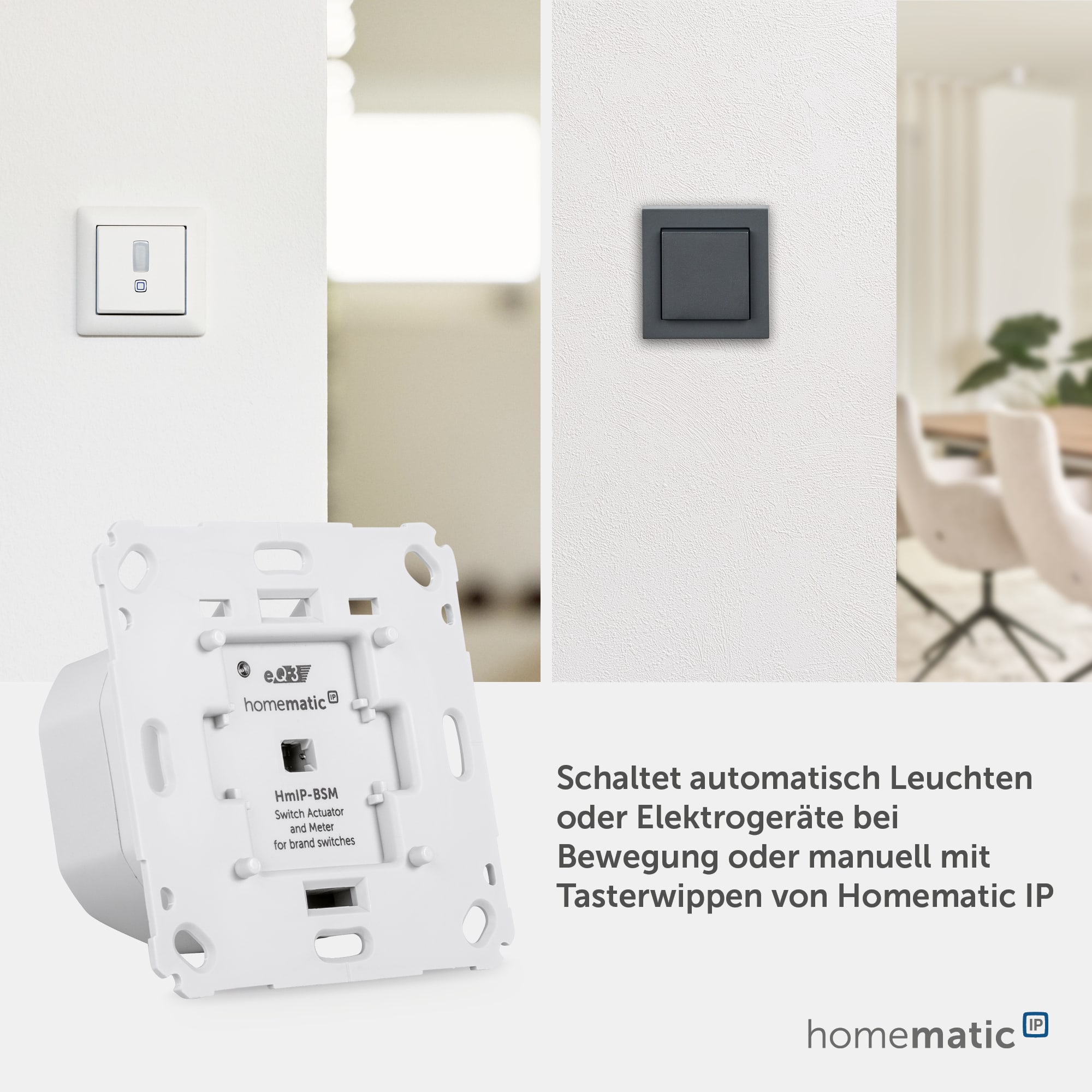 HOMEMATIC IP Smart Home 142720A0 Schalt-Mess-Aktor, 5 A, Unterputz