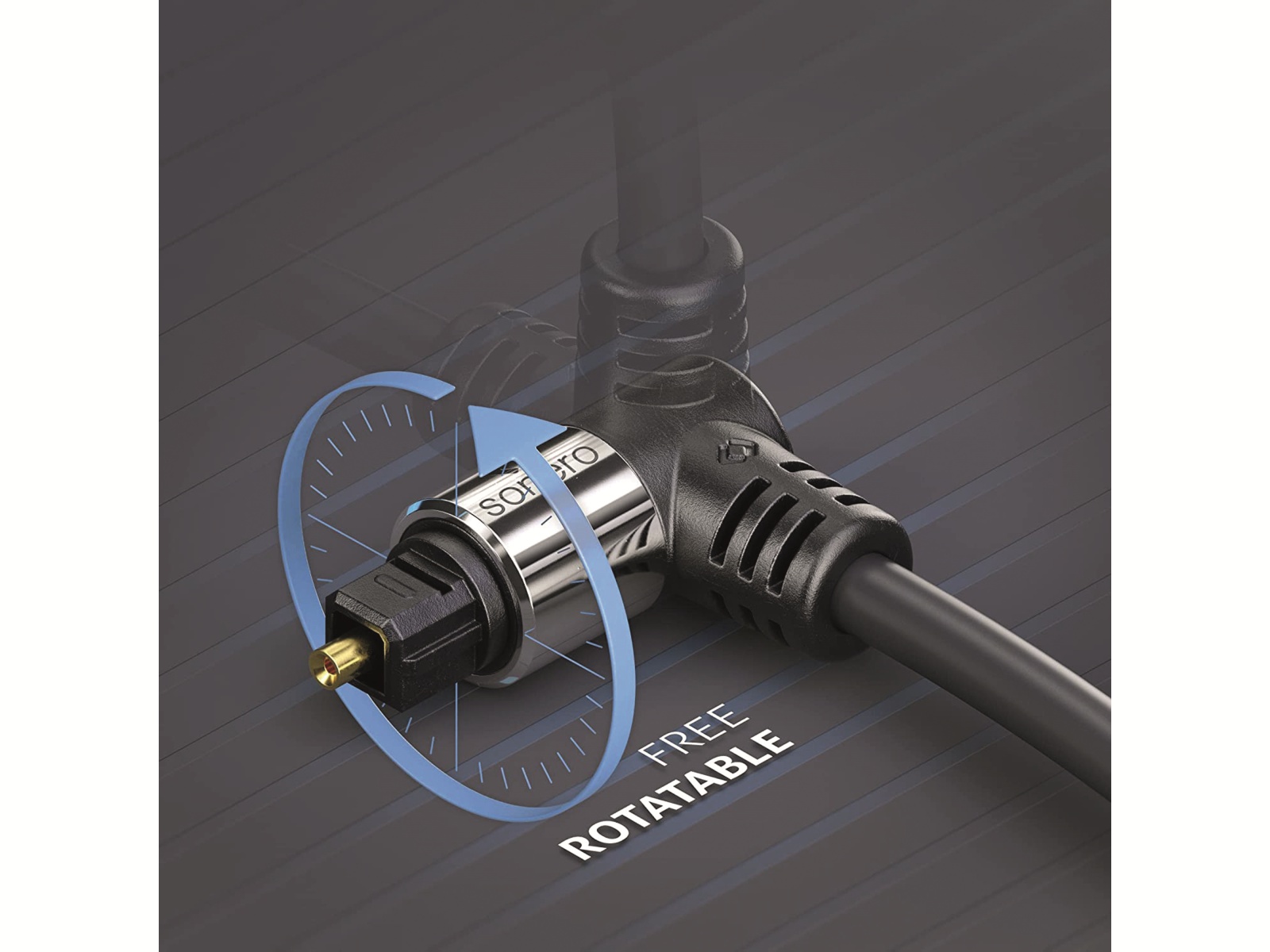 SONERO Lichtleiter-Kabel, 1 m, schwarz, 1x90° Stecker