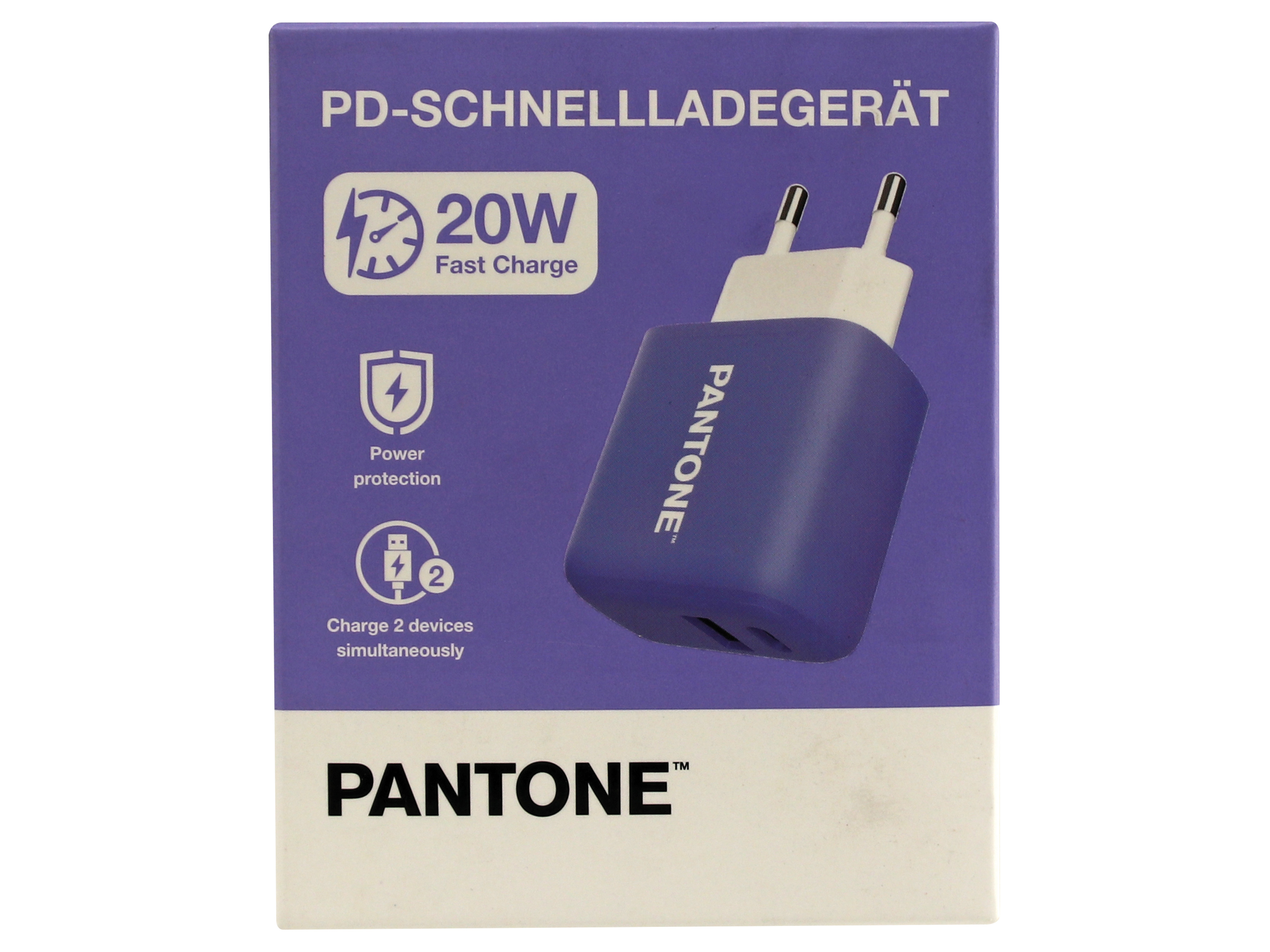PD-Schnellladegerät USB-A + USB-C PT-PDAC024U, lila PD-Schnellladegerät USB-A + USB-C PT-PDAC024U, lila