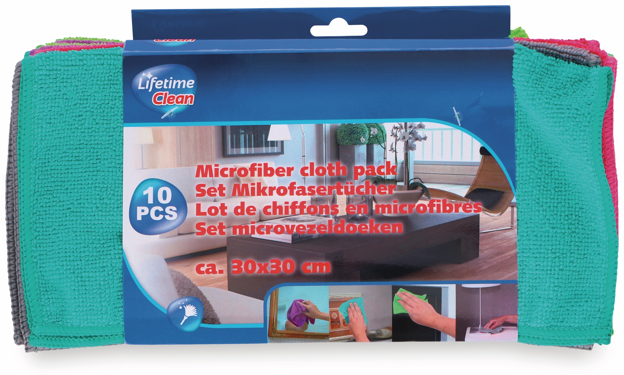 LIFETIME Mikrofaser-Reinigungstücher CLEAN, 10 Stück, 30x30 cm LIFETIME Mikrofaser-Reinigungstücher CLEAN, 10 Stück, 30x30 cm
