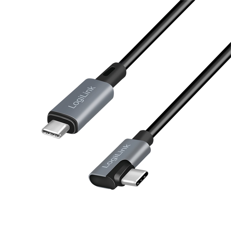 LOGILINK USB2.0 Typ-C CU0183, C/M 90°, PD, schwarz, 2,0 m LOGILINK USB2.0 Typ-C CU0183, C/M 90°, PD, schwarz, 2,0 m