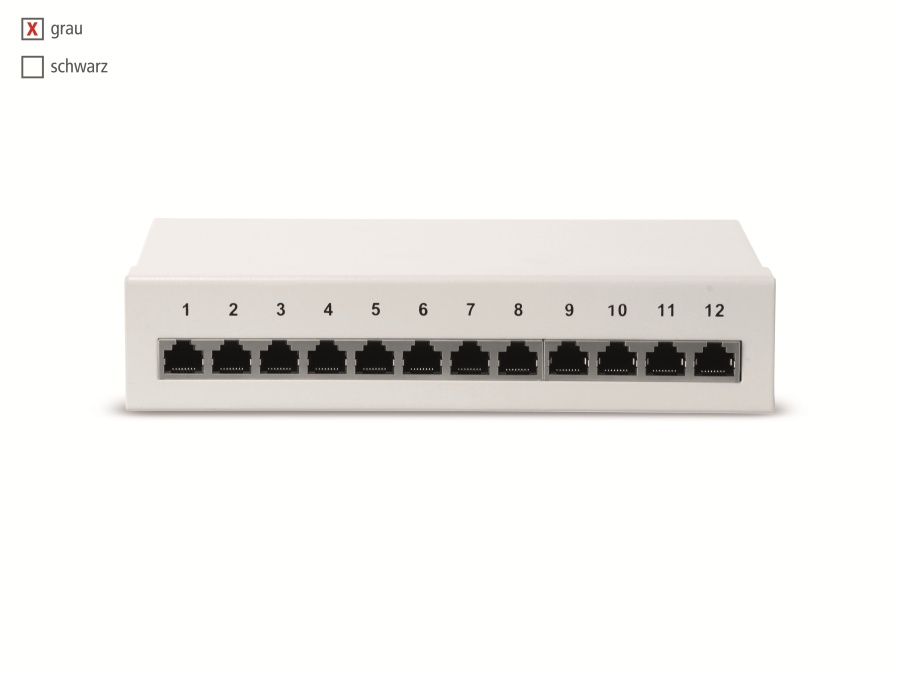 RED4POWER CAT.6a Patchpanel R4-N111G, 12-fach, grau RED4POWER CAT.6a Patchpanel R4-N111G, 12-fach, grau