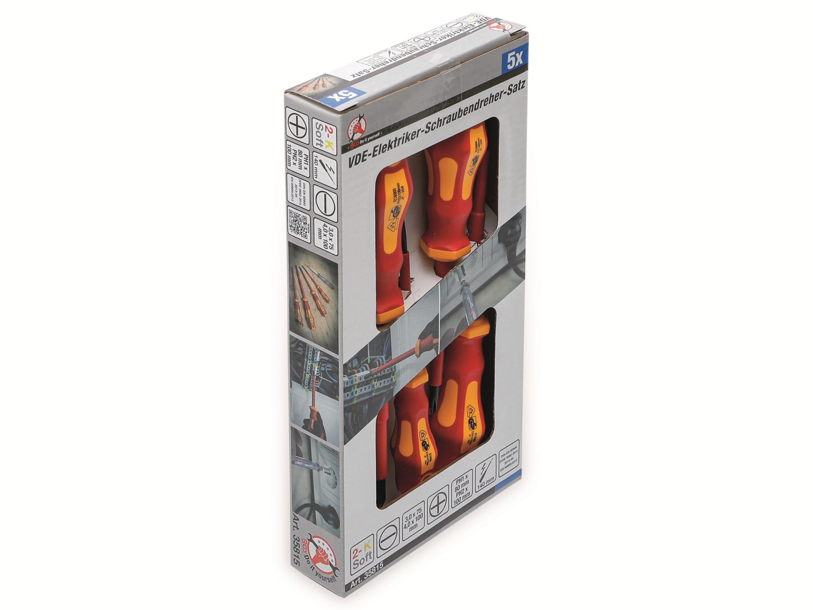 BGS TECHNIC VDE-Elektriker-Schraubendreher-Satz DYT 35815, 5-tlg. BGS TECHNIC VDE-Elektriker-Schraubendreher-Satz DYT 35815, 5-tlg.