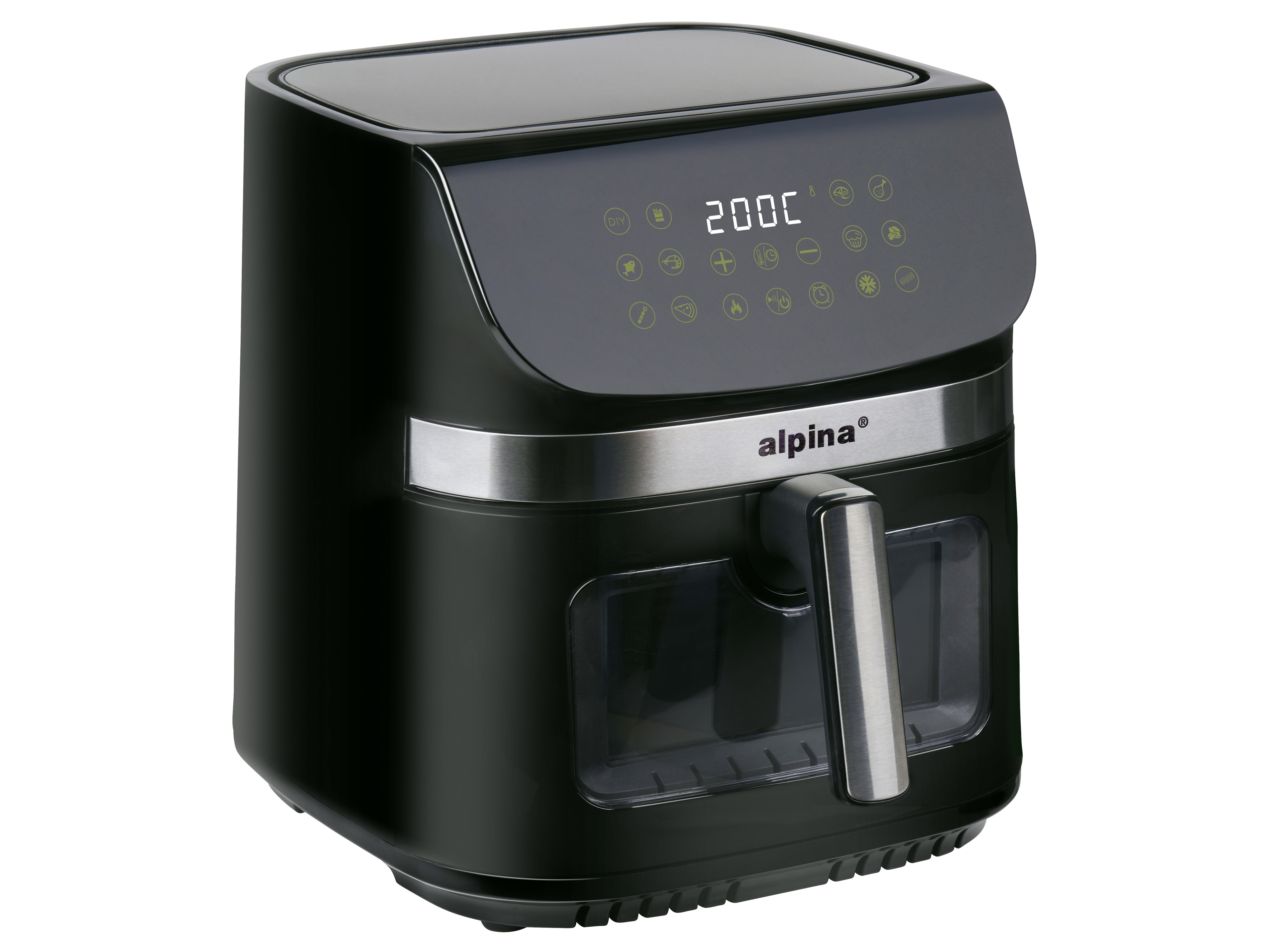 ALPINA Heißluftfritteuse XXL, 9L, 1800W, Timer, 80...200°C, Digitalanzeige