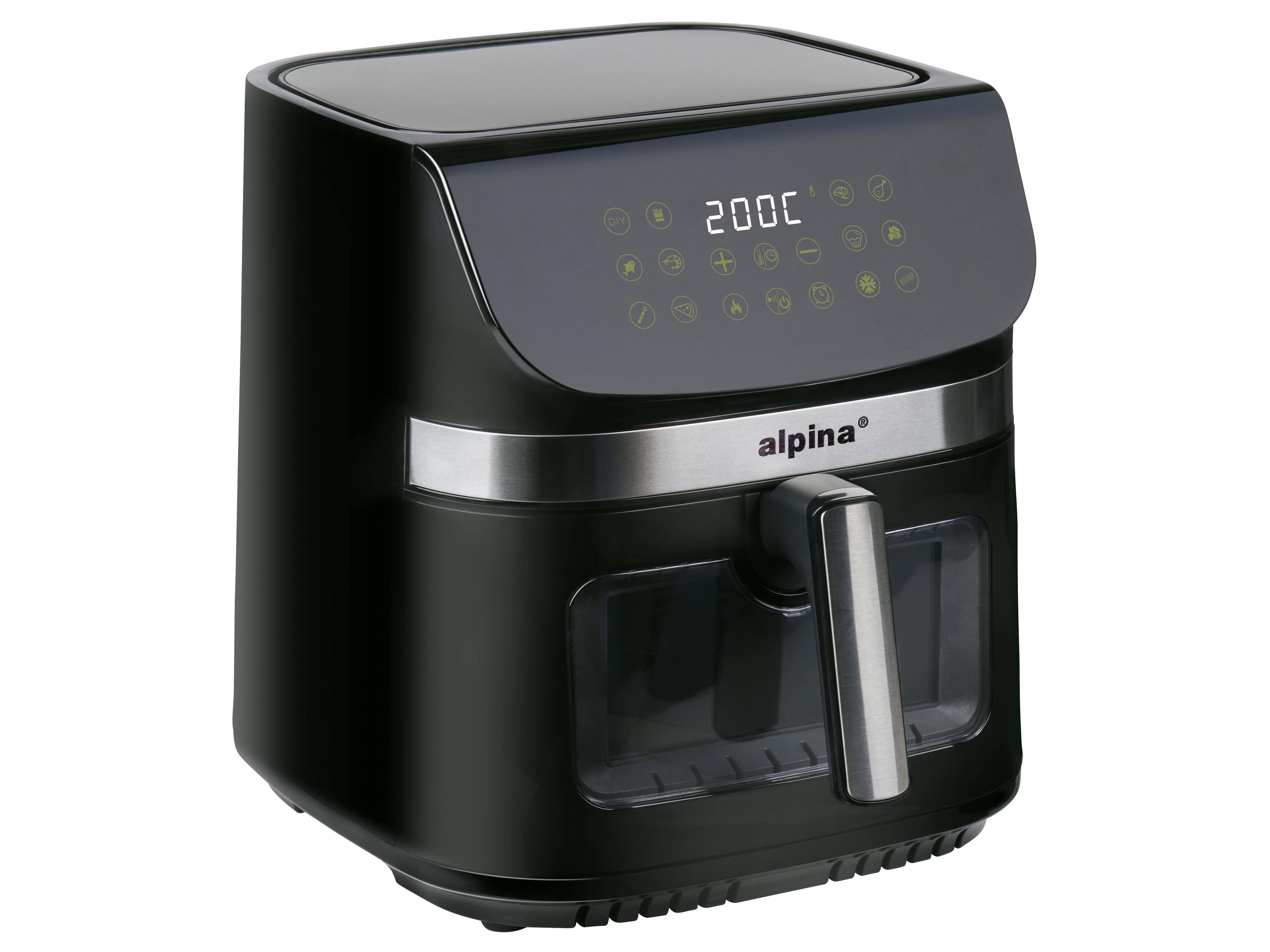 ALPINA Heißluftfritteuse XXL, 9L, 1800W, Timer, 80...200°C, Digitalanzeige