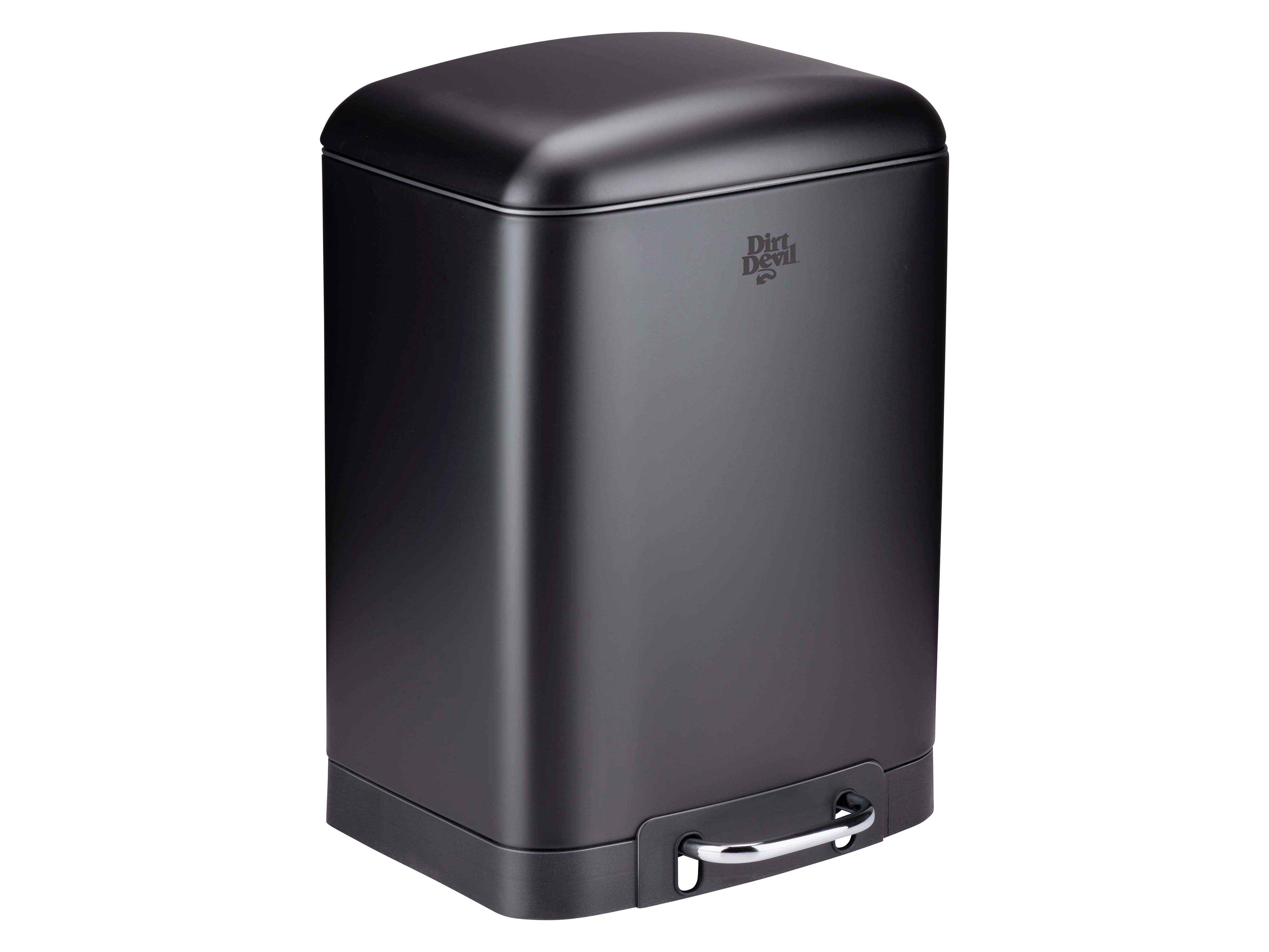 DIRT DEVIL Tretabfalleimer, 6 L, Soft Close, Edelstahl, schwarz DIRT DEVIL Tretabfalleimer, 6 L, Soft Close, Edelstahl, schwarz