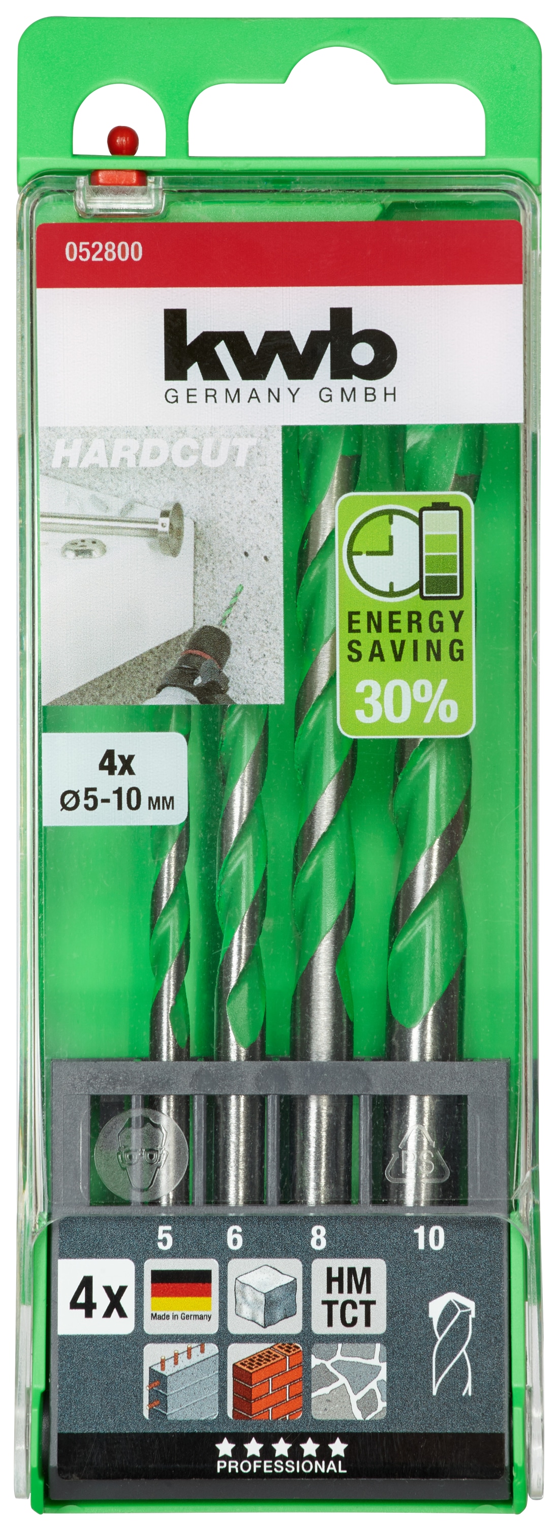 KWB Granitbohrer-Set, 52800, 5 - 10 mm, 4-teilig