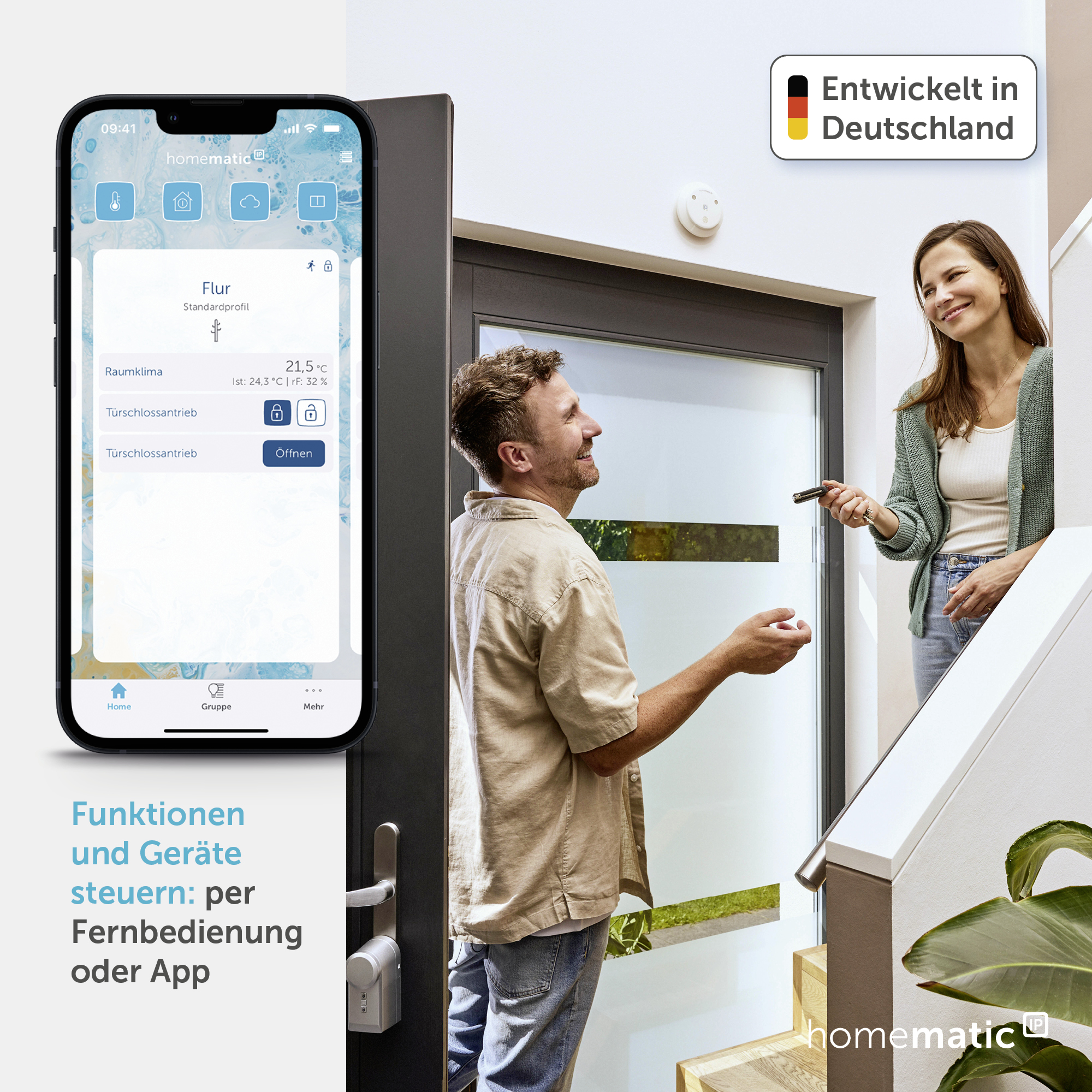 HOMEMATIC IP 160723A0 Schlüsselbundfernbedienung, 4 Tasten