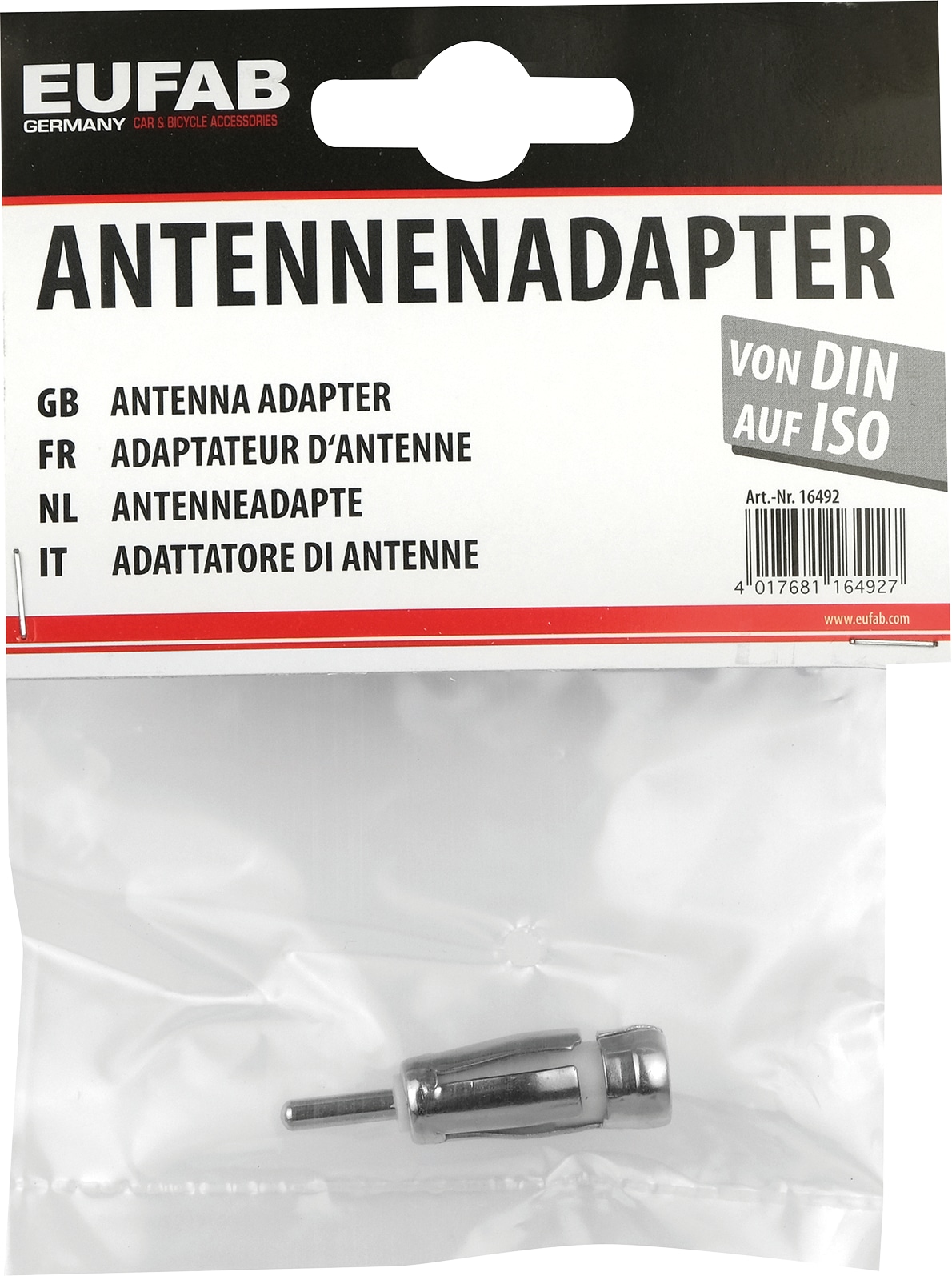EUFAB Antennenadapter, 16492, DIN auf ISO