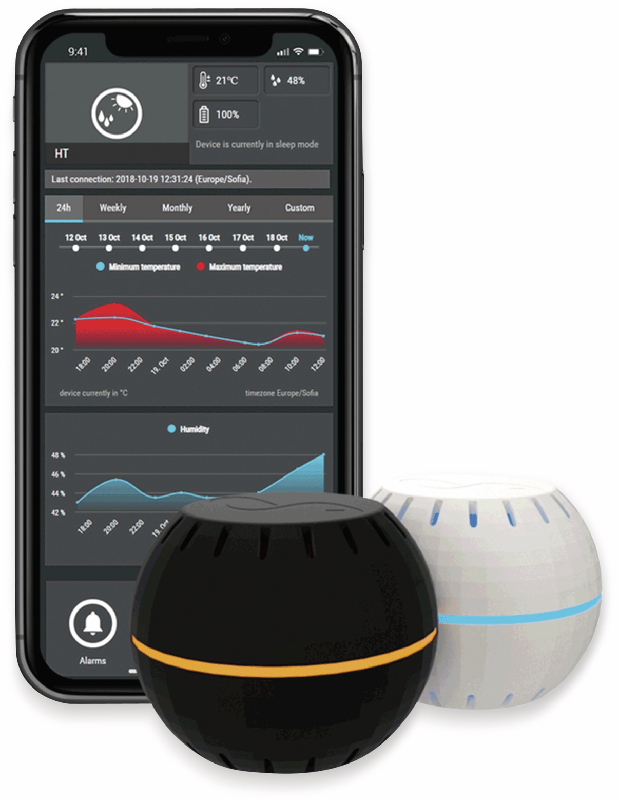SHELLY Luftfeuchtigkeits- und Temperatursensor H&T, weiß