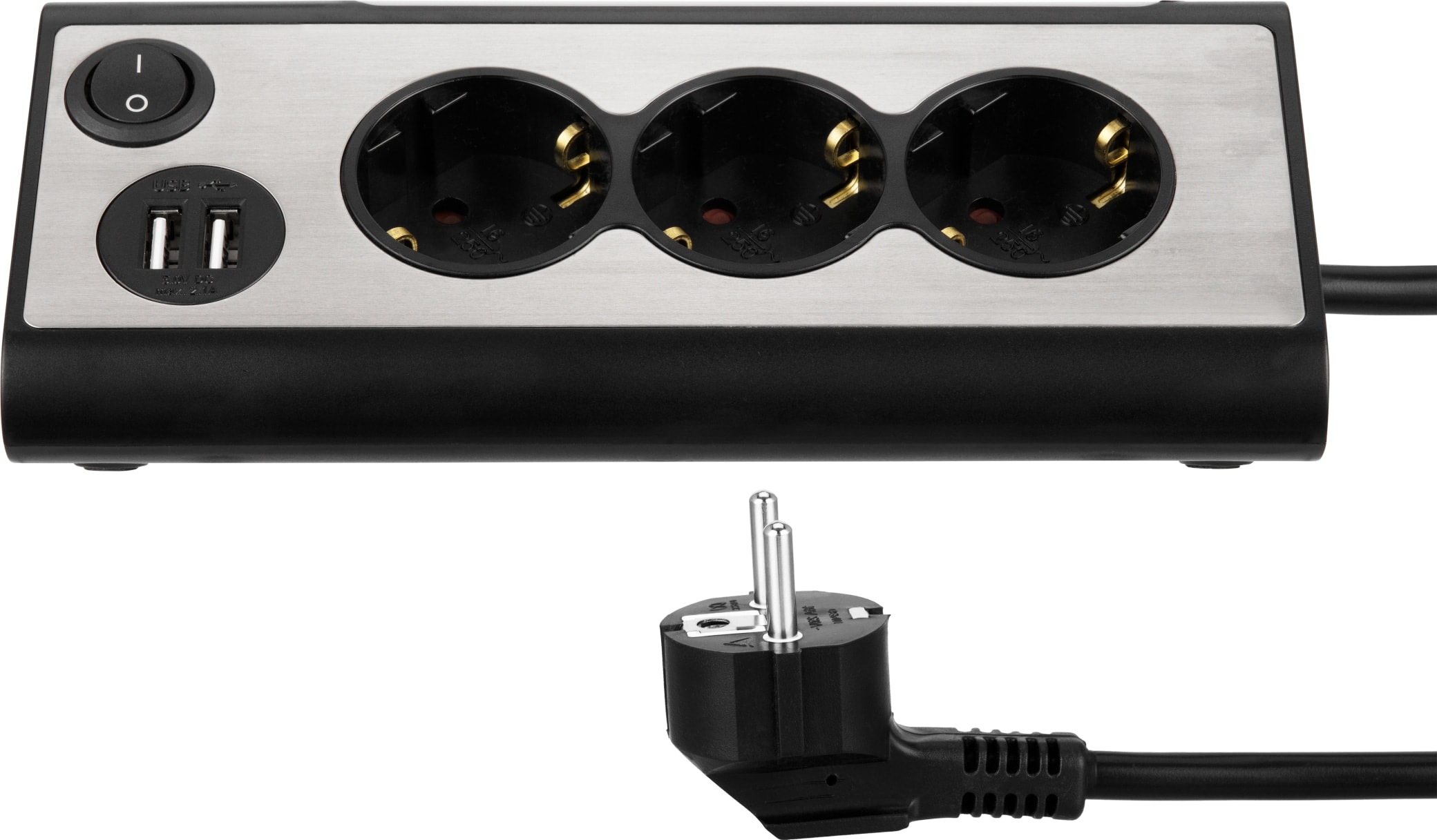 REV Steckdosenblock, 3-fach, 2x USB, beleuchtet REV Steckdosenblock, 3-fach, 2x USB, beleuchtet