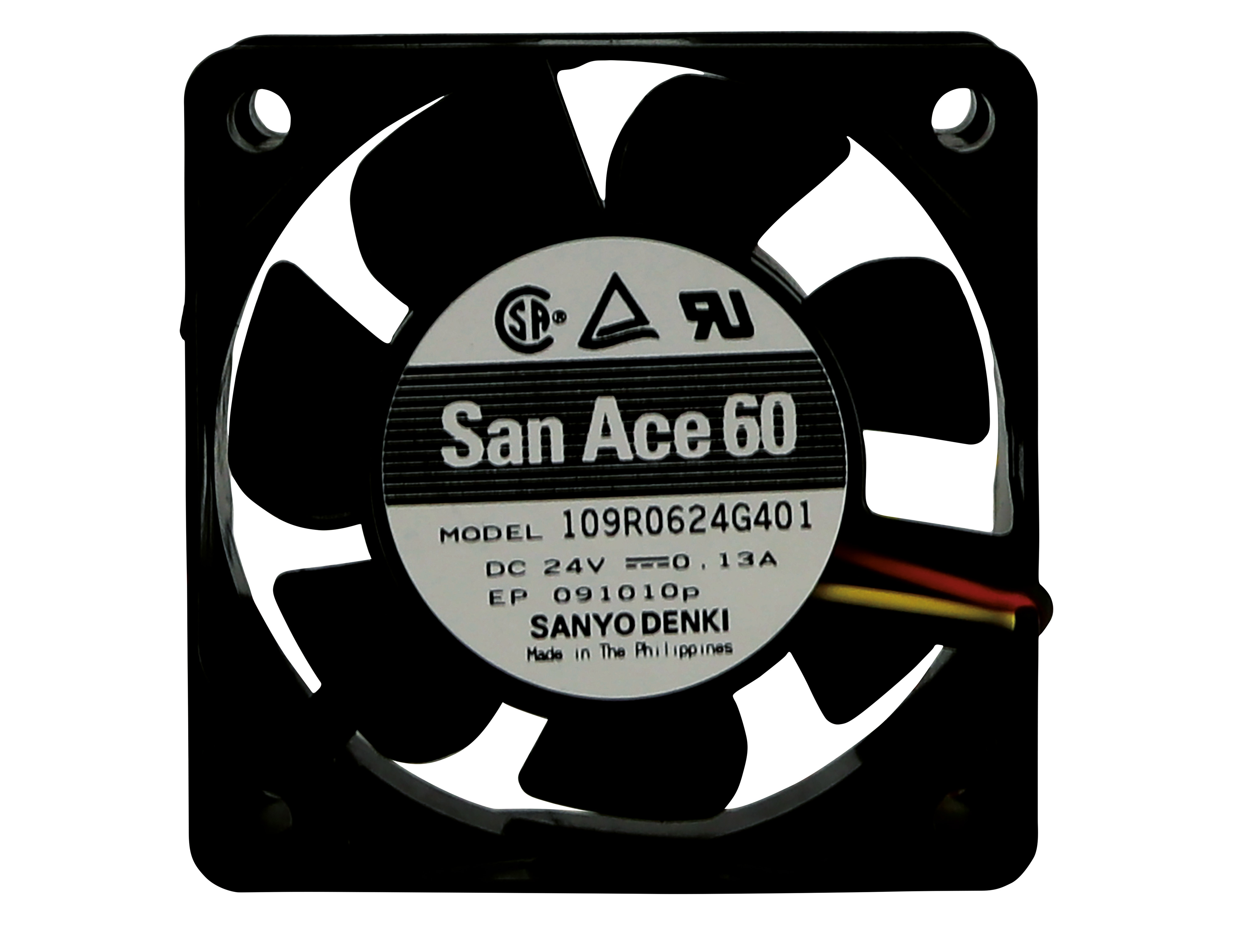 SANYO DENKI Axiallüfter, San Ace 60, 109R0624G401, 60x60x25 mm, 24 V-, 3 W SANYO DENKI Axiallüfter, San Ace 60, 109R0624G401, 60x60x25 mm, 24 V-, 3 W