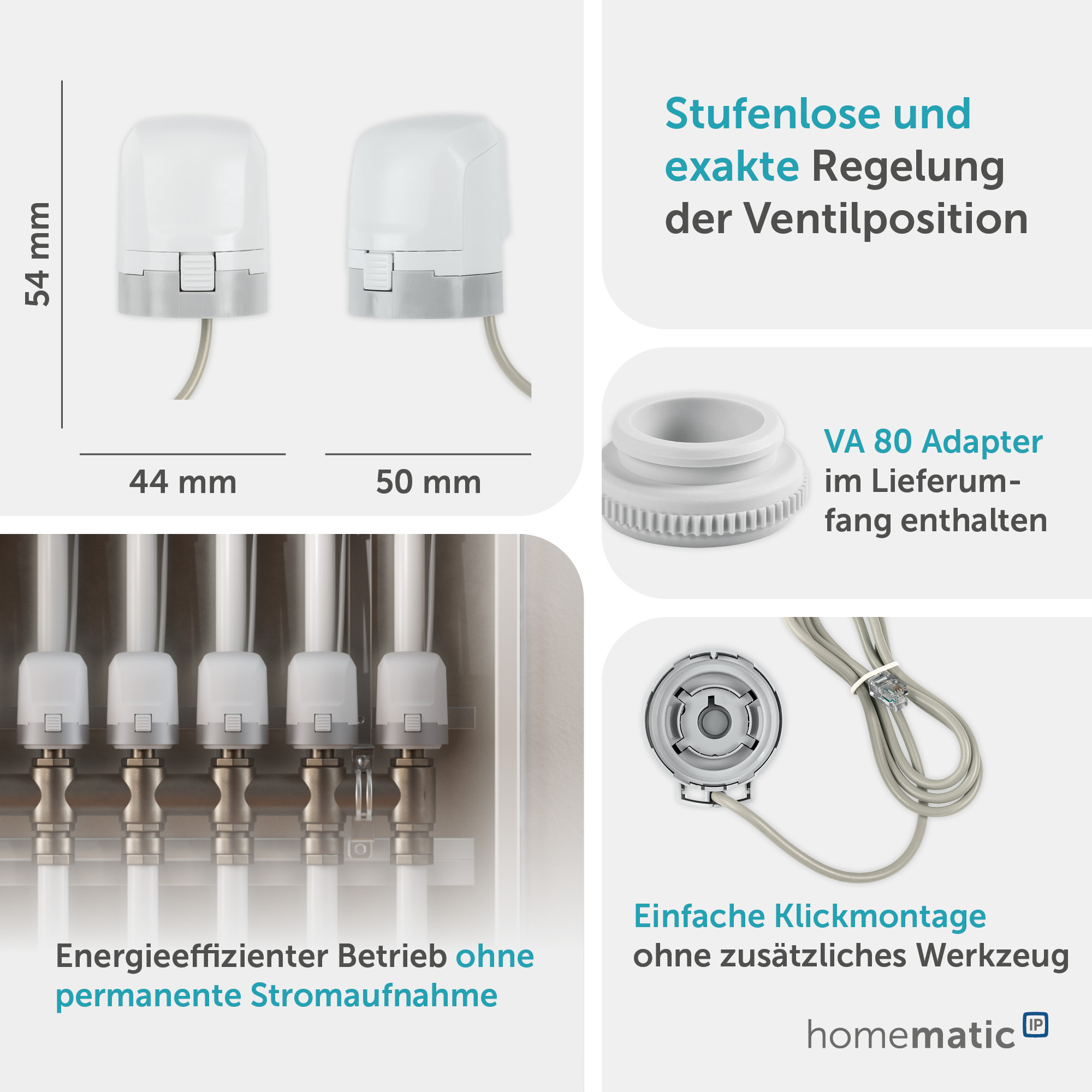 HOMEMATIC IP Smart Home 153309A0, Stellantrieb motorisch
