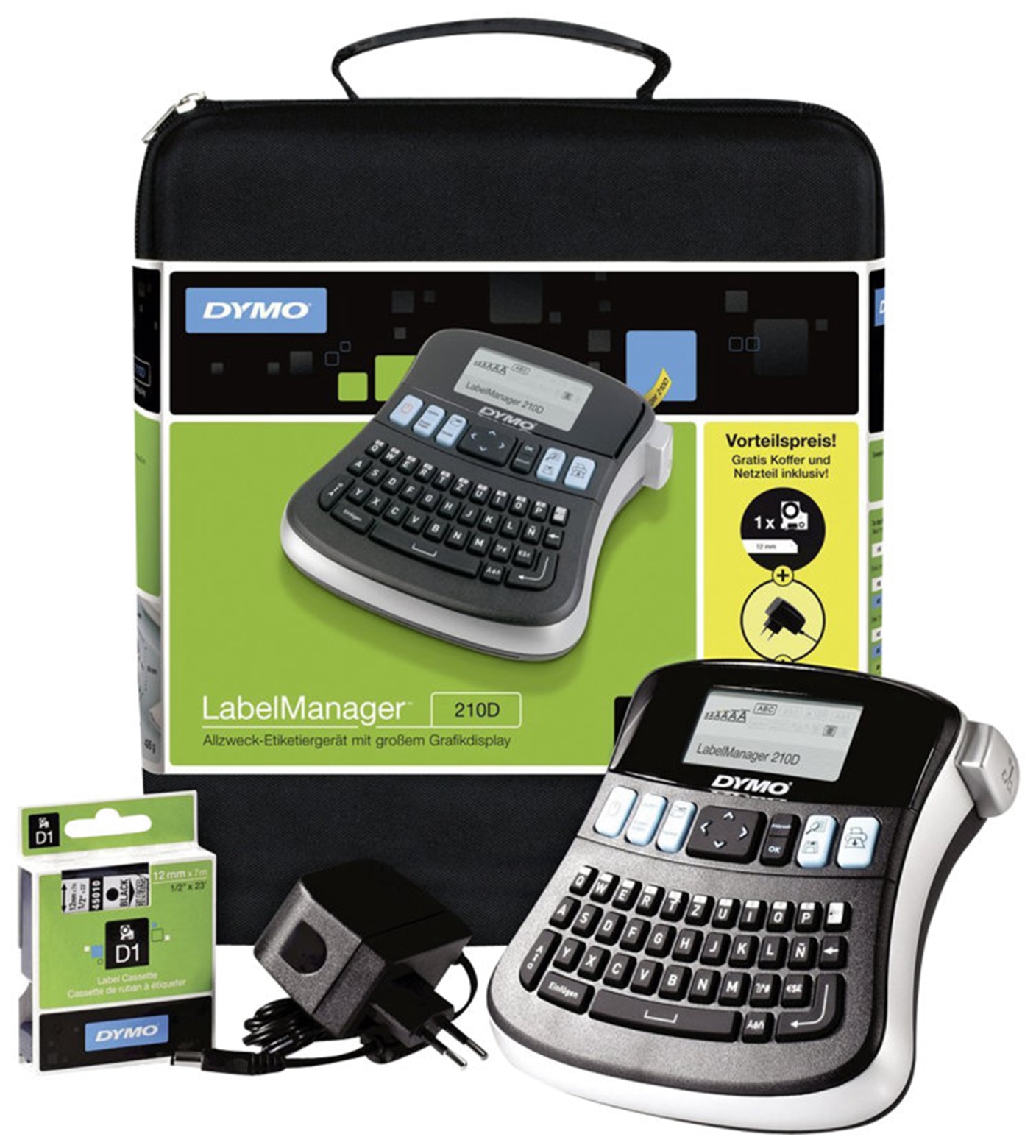 DYMO Beschriftungsgerät LabelManager 210D, Koffer DYMO Beschriftungsgerät LabelManager 210D, Koffer