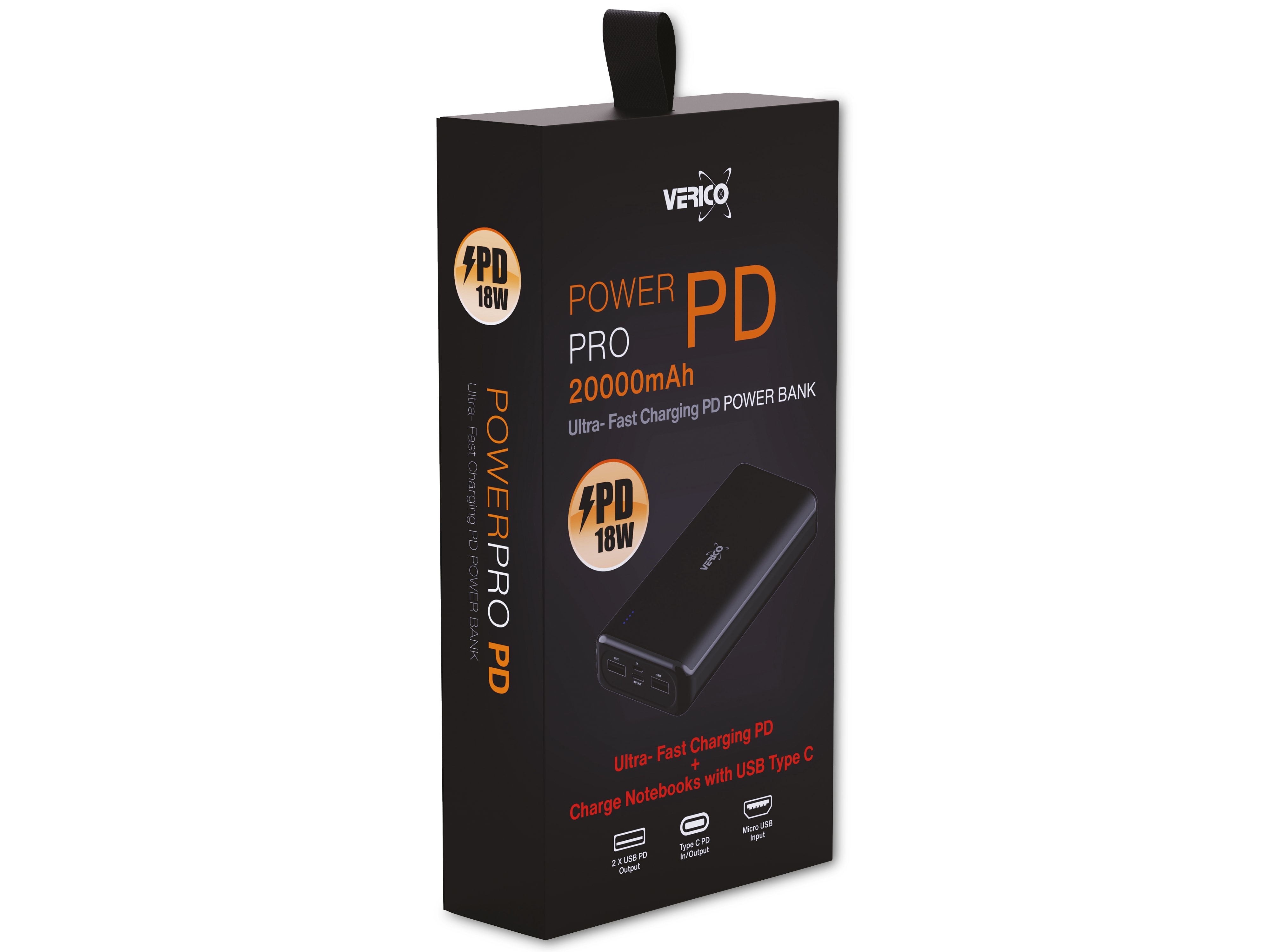 VERICO USB Powerbank Power Pro PD V2, 20.000mAh, schwarz VERICO USB Powerbank Power Pro PD V2, 20.000mAh, schwarz