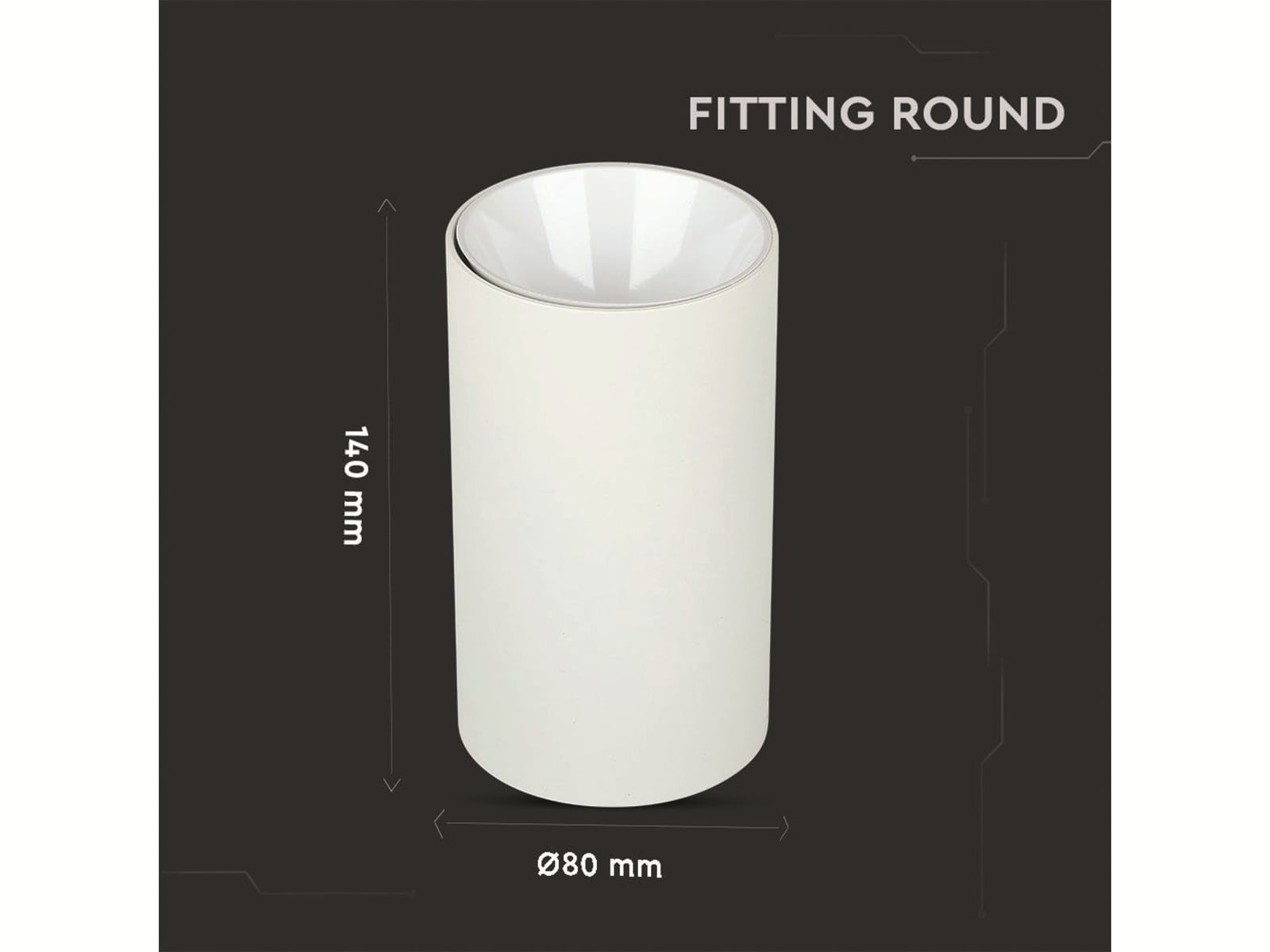 V-TAC Deckenspot VT-882(8484), 230V~, GU10, round, weiß V-TAC Deckenspot VT-882(8484), 230V~, GU10, round, weiß