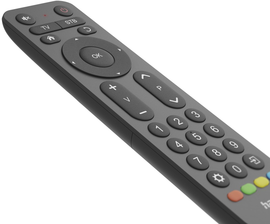 HAMA Universal-Fernbedienung TV, Infrarot, für 2 Geräte, große Tasten, lernfähig, schwarz