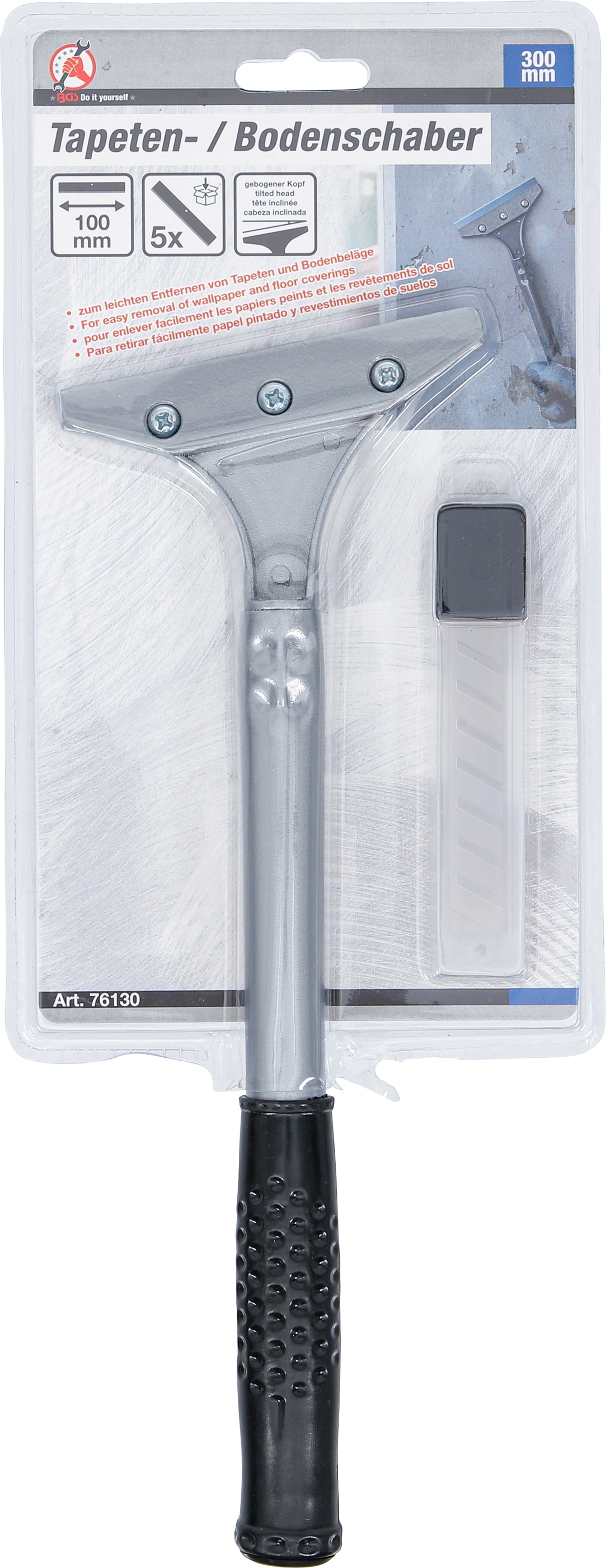 BGS TECHNIC Tapeten-/Bodenschaber, 300 mm