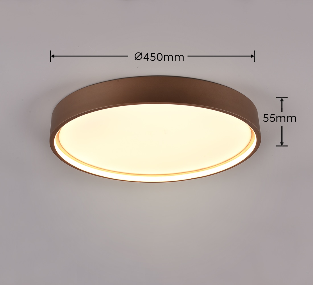 TRIO LED-Deckenleuchte Doha 641310265 Coffee, 29 W, 3260 lm, CCT TRIO LED-Deckenleuchte Doha 641310265 Coffee, 29 W, 3260 lm, CCT