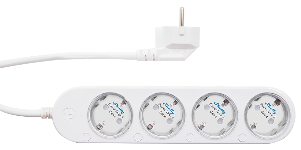 SHELLY Power Strip 4 Gen4, 4-fach Steckdosenleiste, weiß, WiFi, Bluetooth, Zigbee, Matter, Apple HomeKit, Alexa, 2 Stück