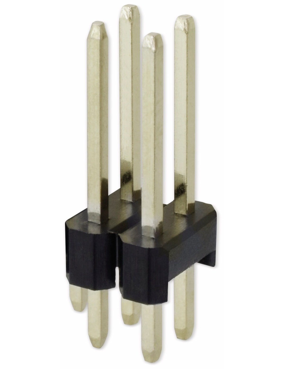 Stiftleiste, 2 x 2, 2,54 mm, gerade, 0,8µ Au (Gold), 5 Stück Stiftleiste, 2 x 2, 2,54 mm, gerade, 0,8µ Au (Gold), 5 Stück