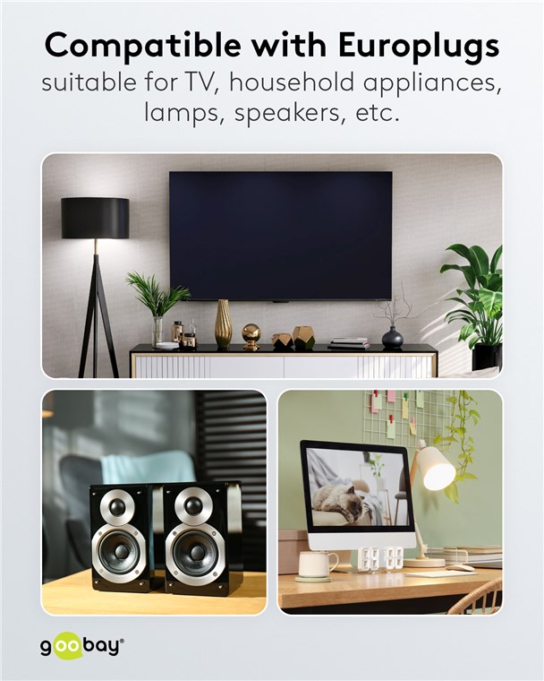 GOOBAY Euro-Verlängerung, 5 m, weiß