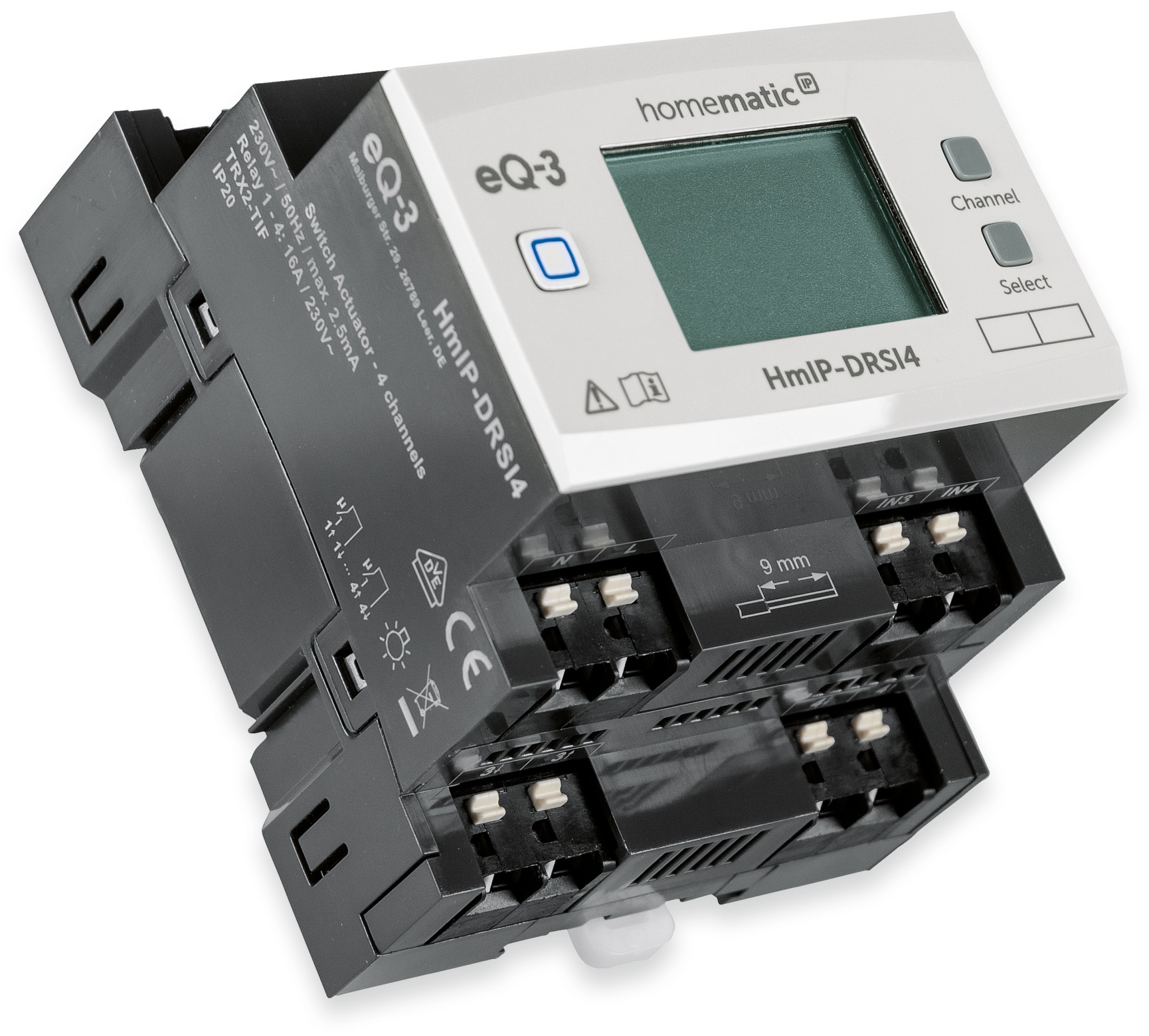 HOMEMATIC IP Smart Home 154431A0 Schaltaktor für Hutschienenmontage, 4-fach