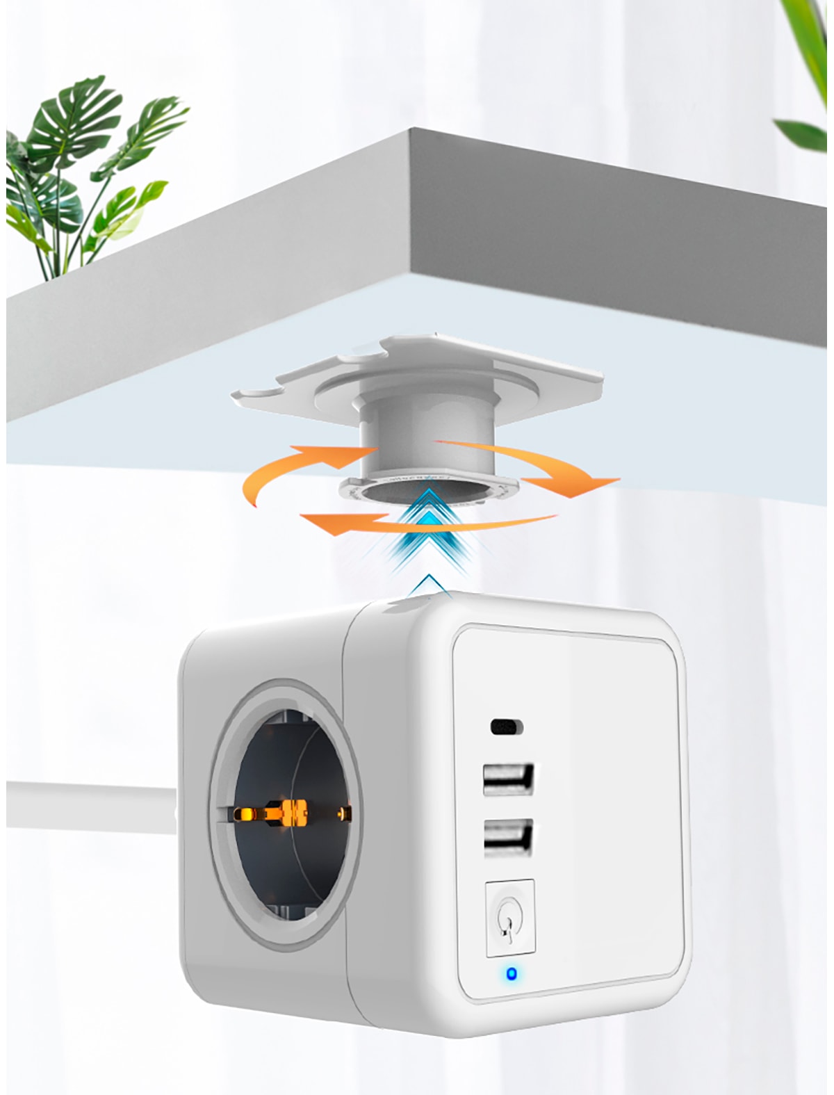 TECHNAXX Steckdosenwürfel Power Cube TX-195, 4-fach, 2x USB-A, 1x USB-C