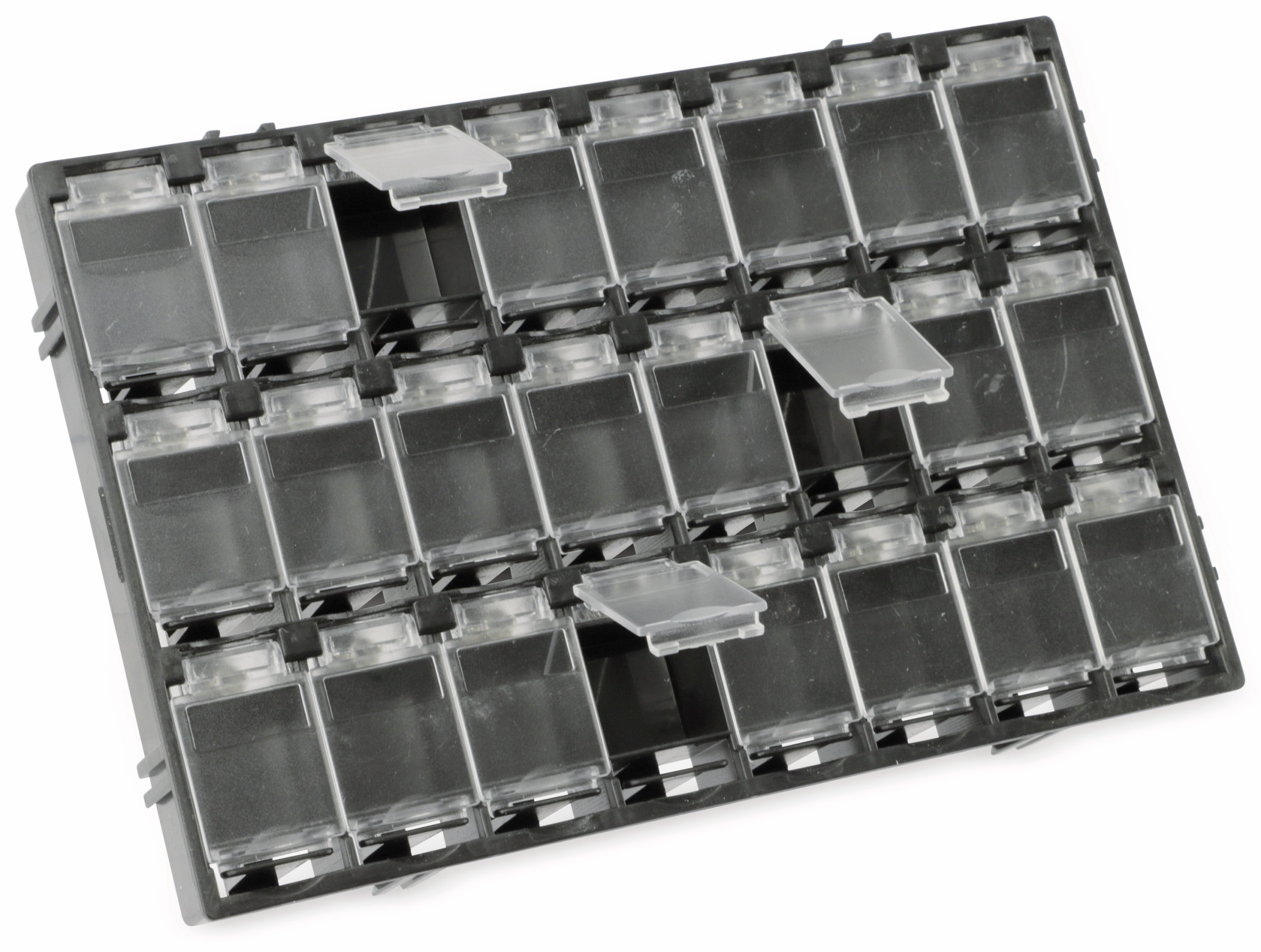 SMD-Systemcontainer T-156, 24-fach, schwarz SMD-Systemcontainer T-156, 24-fach, schwarz
