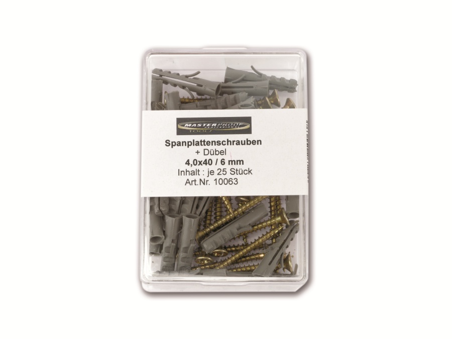 MASTERPROOF Schrauben-/Dübelset, 6 mm