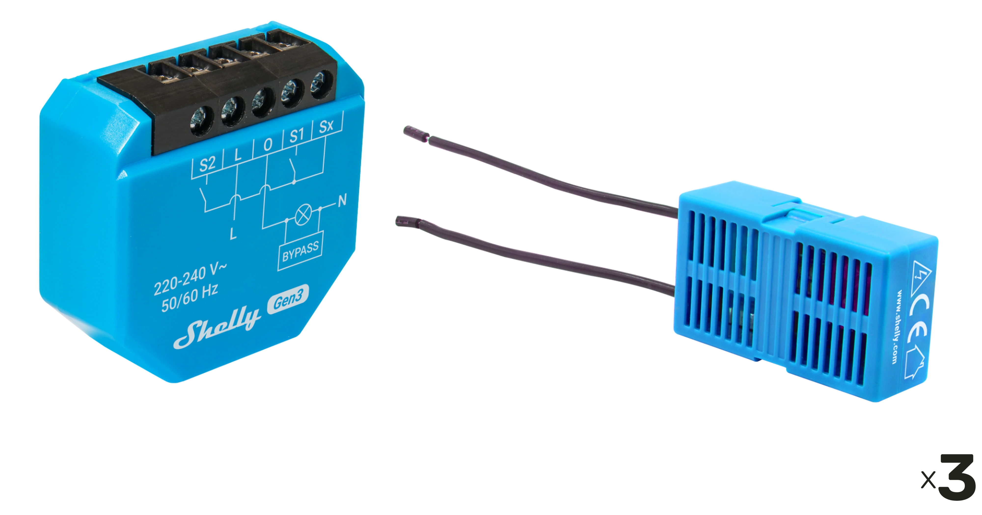 SHELLY Unterputz-Schalter 2L Gen3, 2-Kanal, WLAN, Bluetooth, 3 Stück SHELLY Unterputz-Schalter 2L Gen3, 2-Kanal, WLAN, Bluetooth, 3 Stück