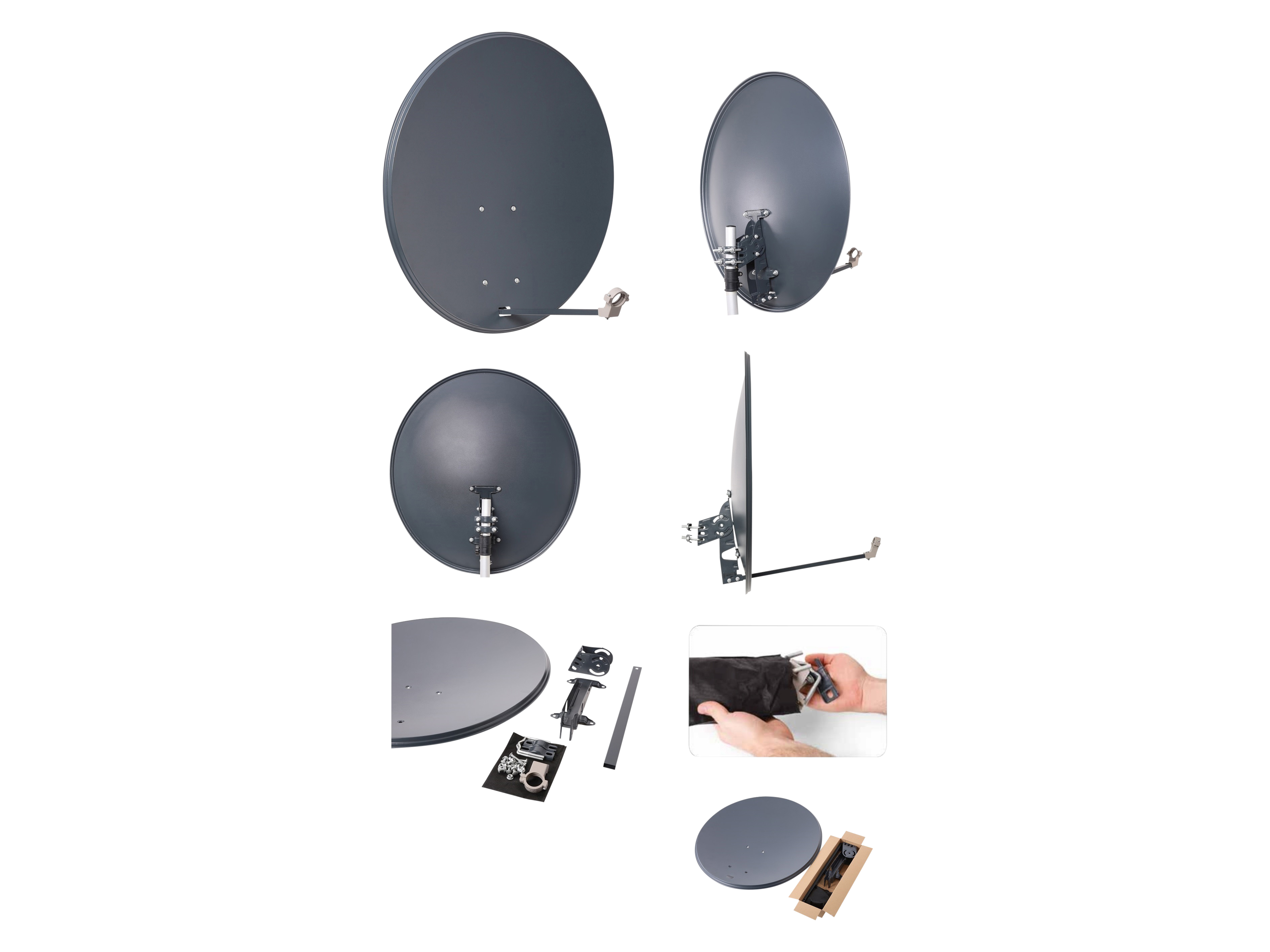 RED OPTICUM SAT-Antenne X80, Stahl, anthrazit, 80 cm