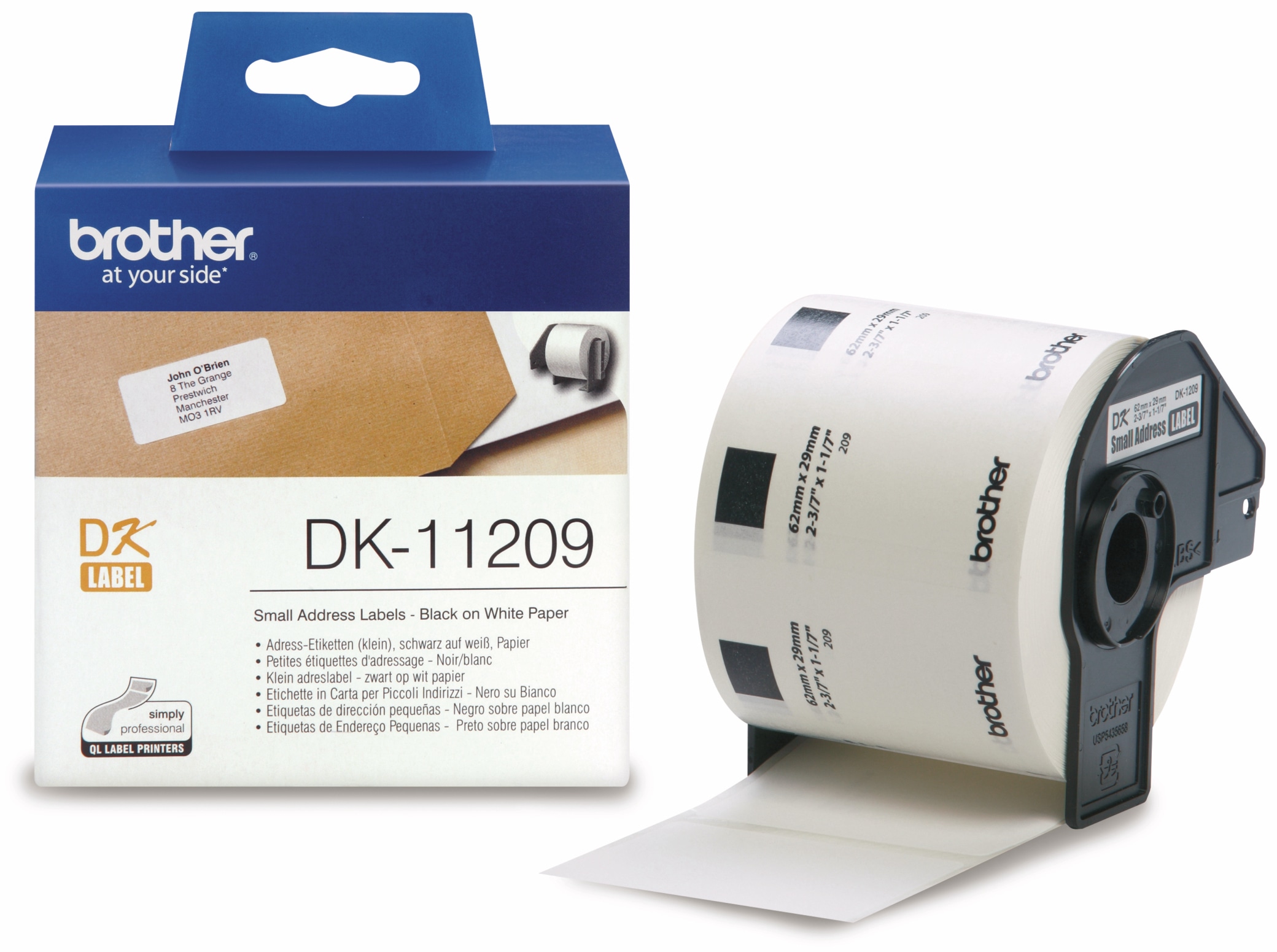 BROTHER Etiketten DK-11209 29mm x 62mm 800 Stück weiß