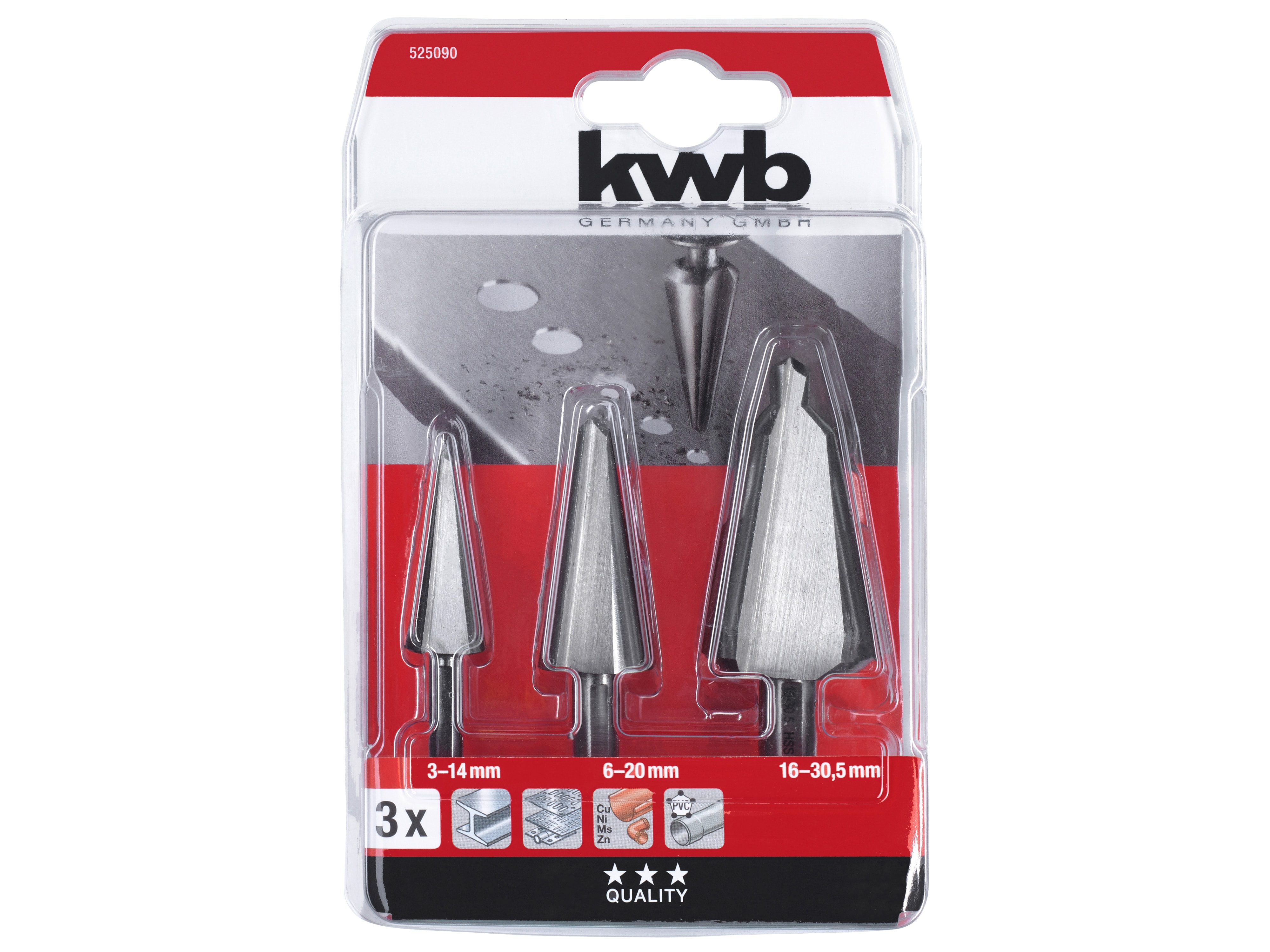 KWB Blechschälbohrer-Set, 525090, 3-teilig