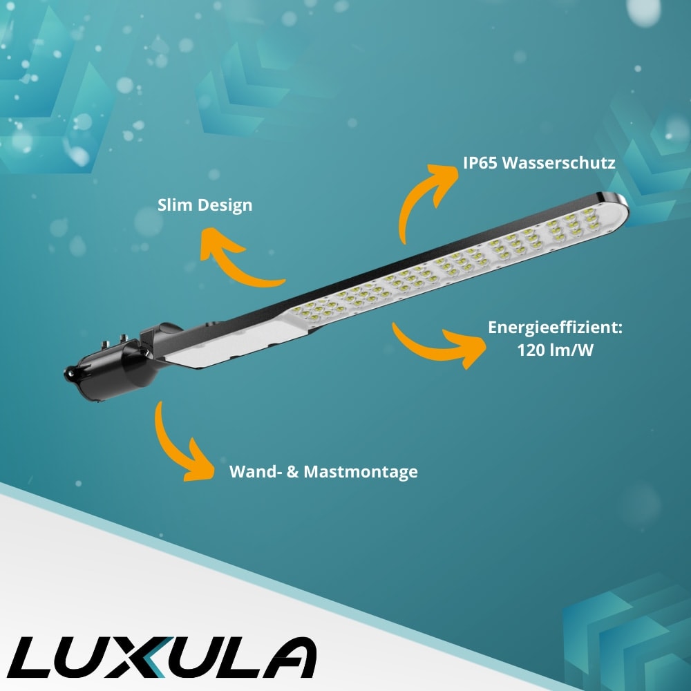 LUXULA LED-Straßenleuchte, SLIM, EEK: E, 150W, 18000lm, 5000K, IP65 LUXULA LED-Straßenleuchte, SLIM, EEK: E, 150W, 18000lm, 5000K, IP65
