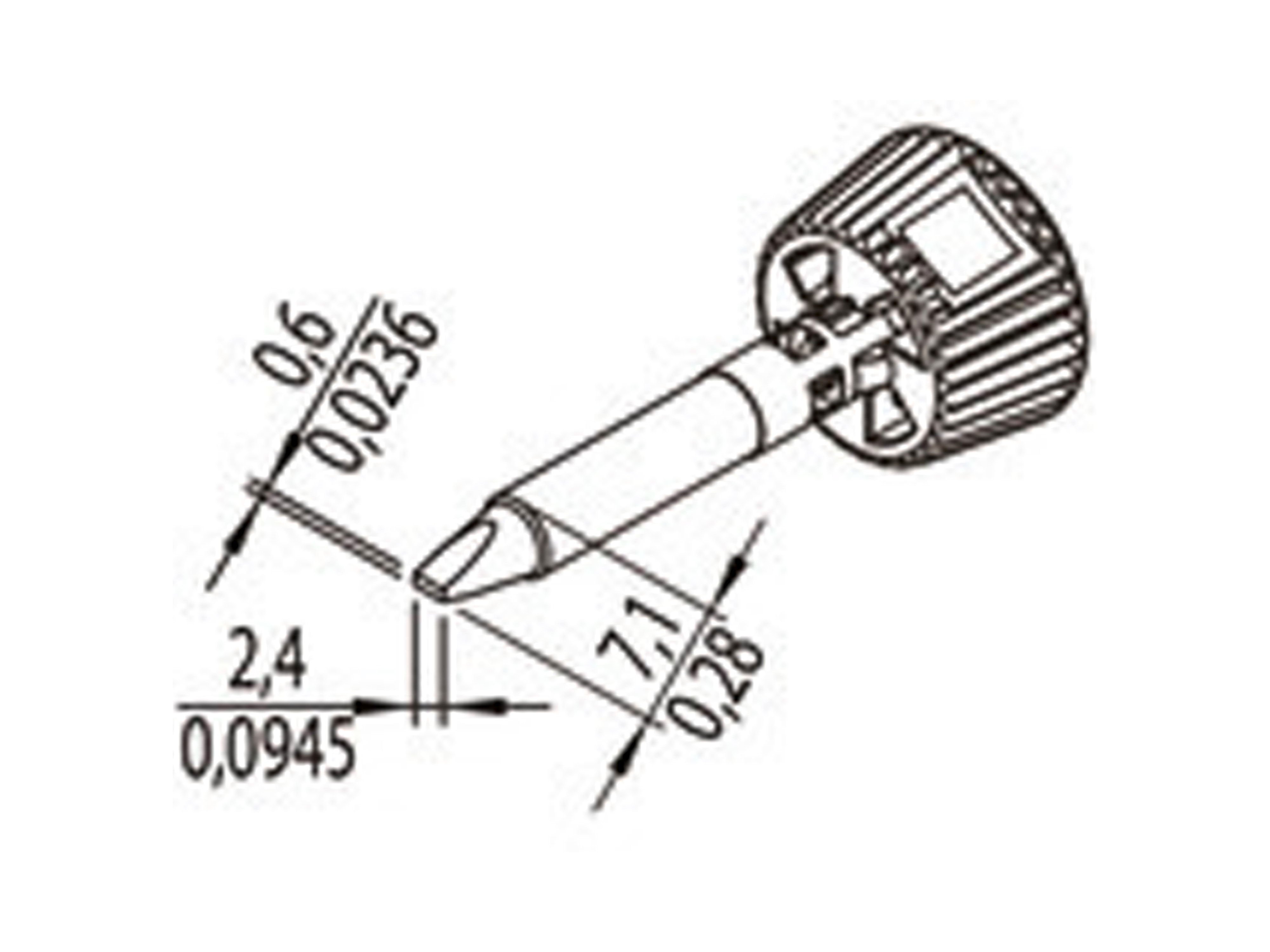 ERSA Lötspitze, 0142CDLF24/SB, meißelförmig, 2,4 mm