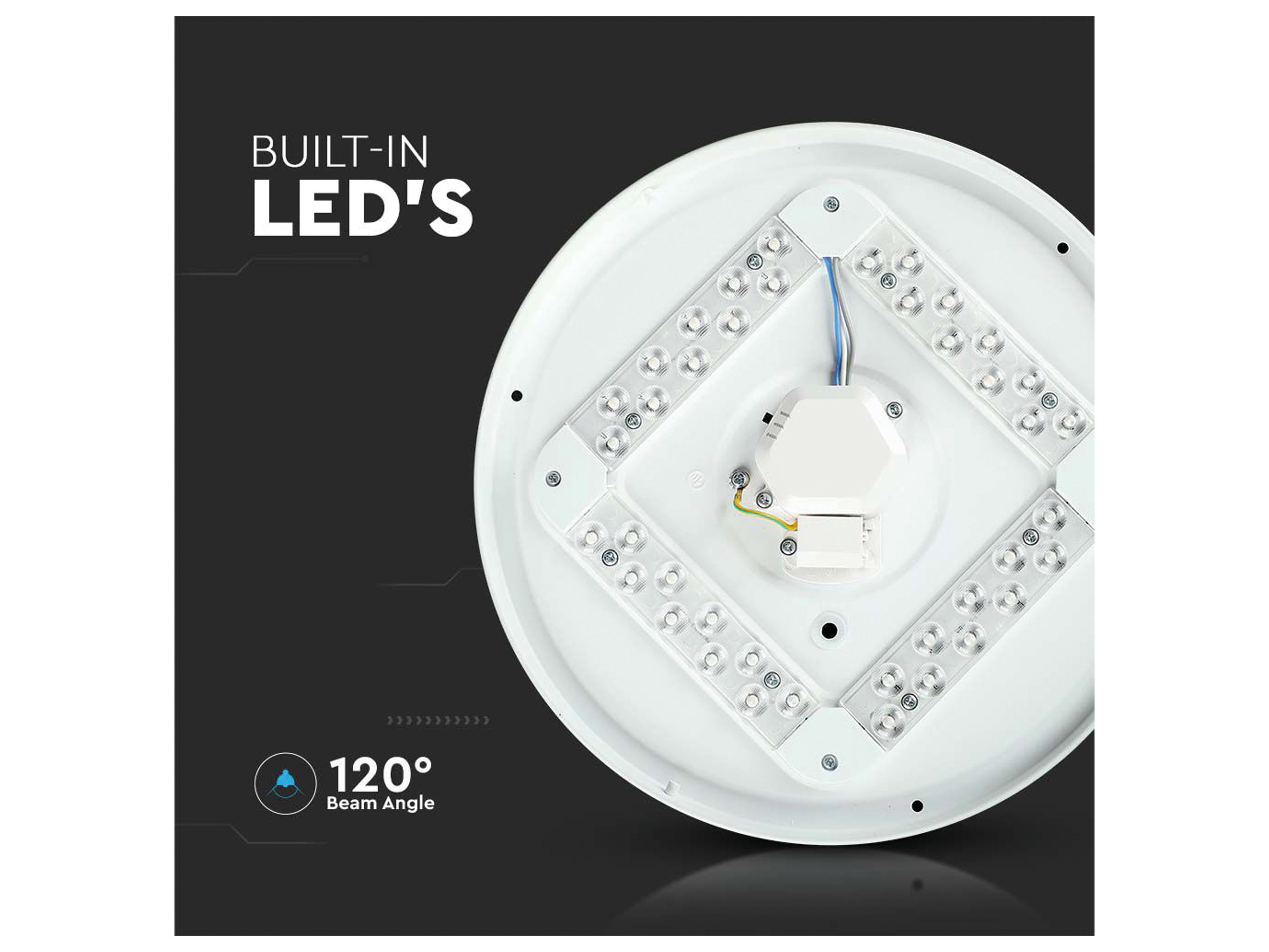 V-TAC LED-Deckenleuchte VT-8424, Kuppel, 350mm, 24W, TW