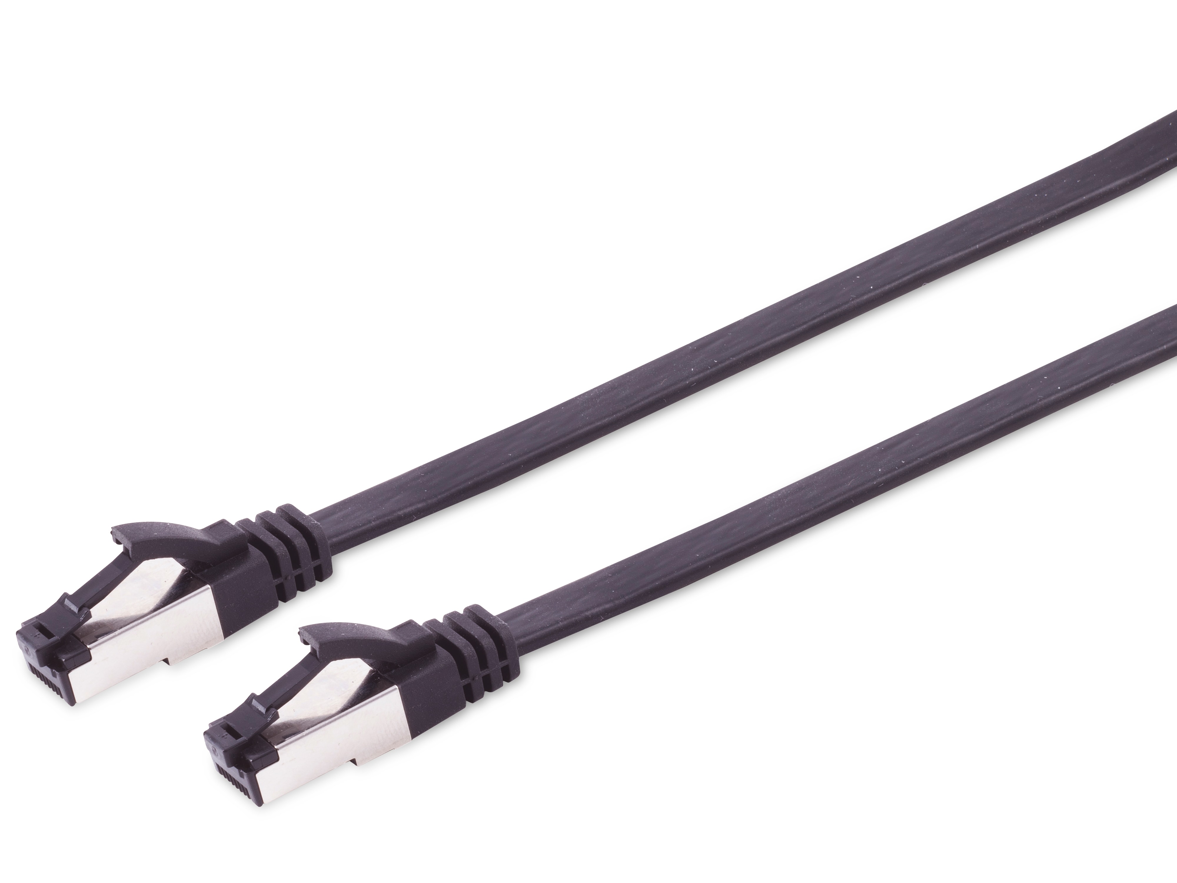 S-IMPULS CAT.8.1 Netzwerkkabel, flach, TPE, schwarz, 3,0 m