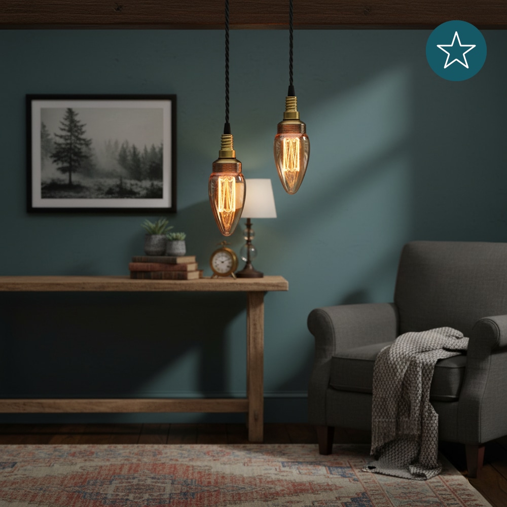 LUXULA LED-Filament-Lampe,, Vintage Kerze, E14, 2,3W, 65lm, 1800K