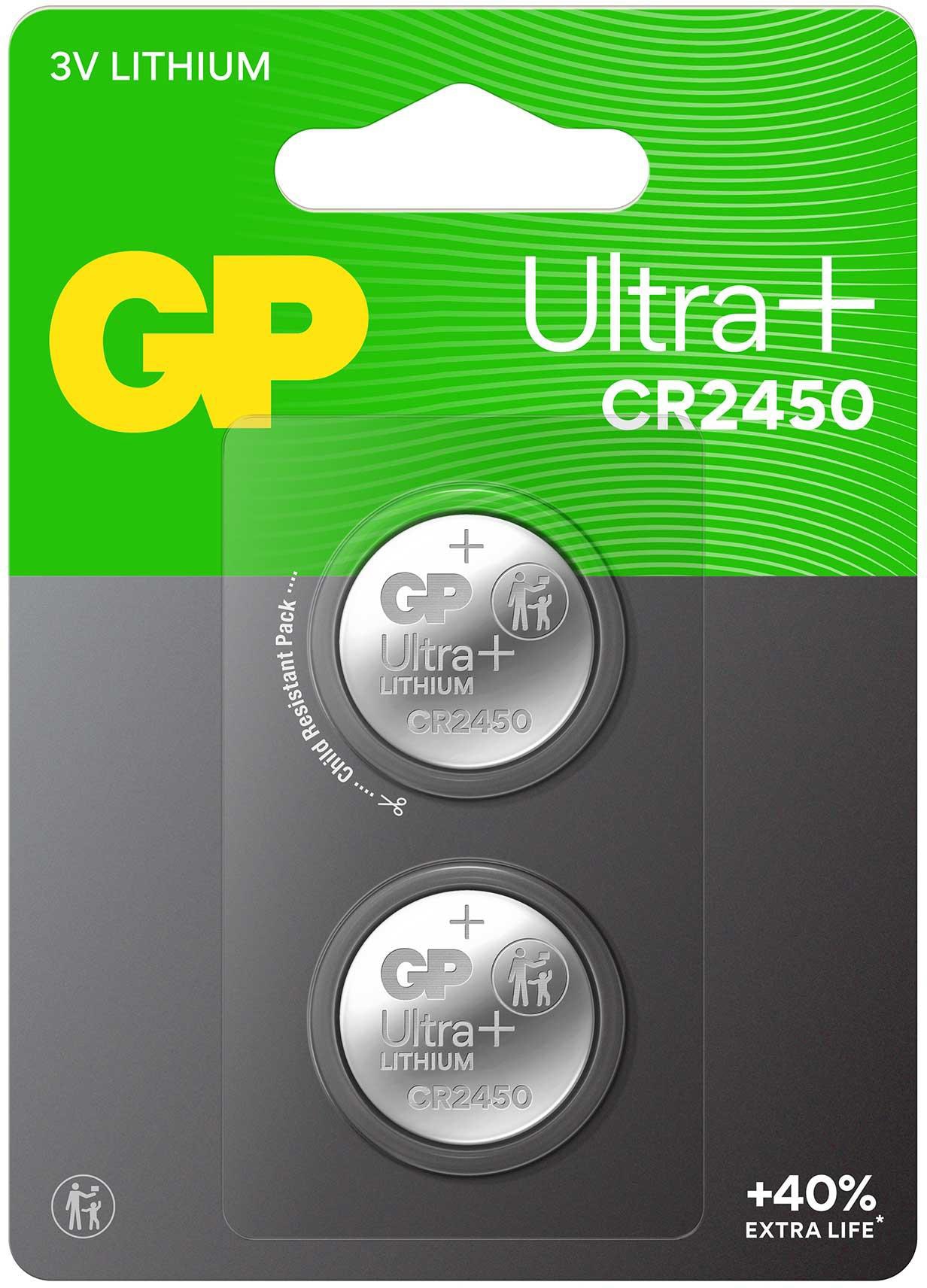 Knopfzelle GP Ultra Plus, CR2450, Lithium, 2 Stück