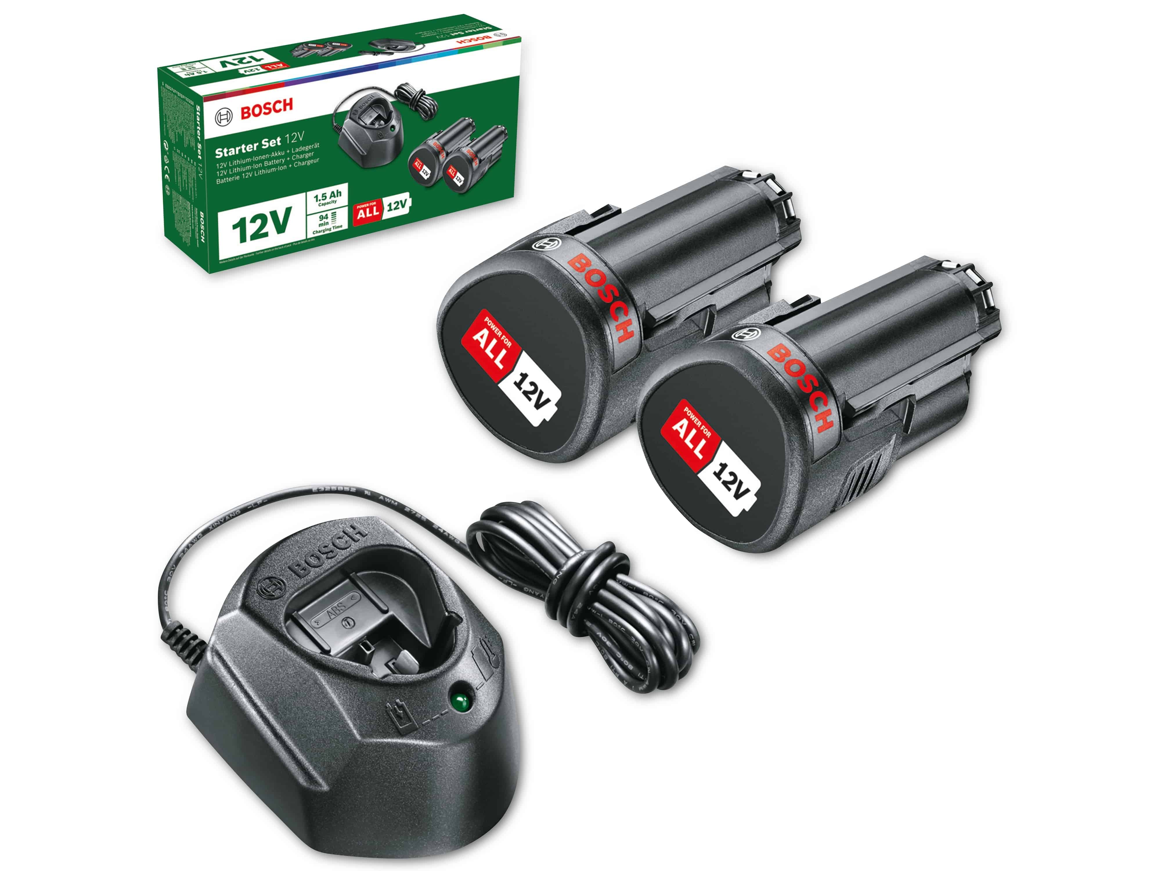 BOSCH Starter-Set, 12V, Ladegerät GAL 1210 CV, 2x Akku 1500mAh BOSCH Starter-Set, 12V, Ladegerät GAL 1210 CV, 2x Akku 1500mAh