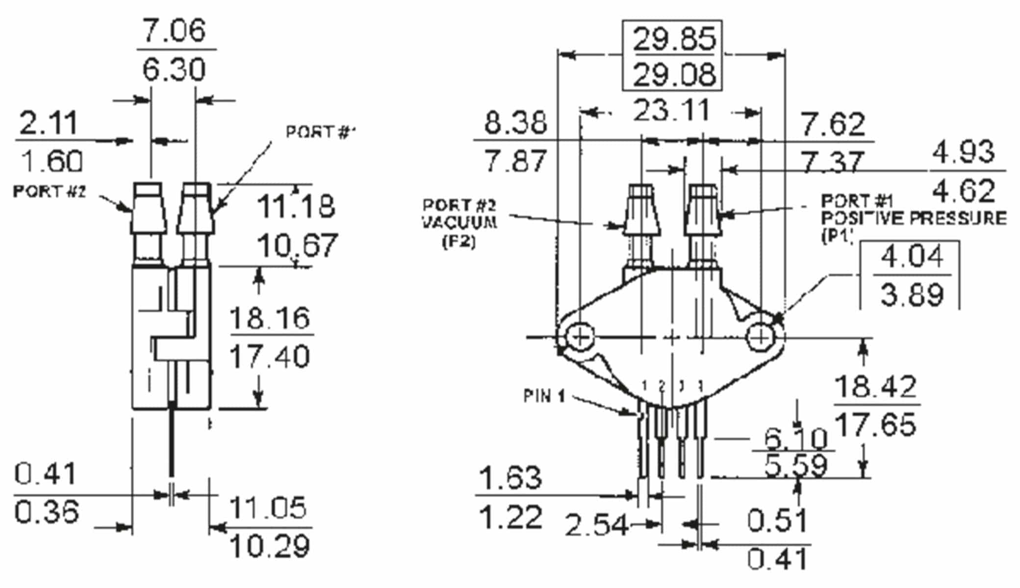 FREESCALE Drucksensor MP2010DP, 0 ... 10 kPa, 2,5 mV/kPa FREESCALE Drucksensor MP2010DP, 0 ... 10 kPa, 2,5 mV/kPa