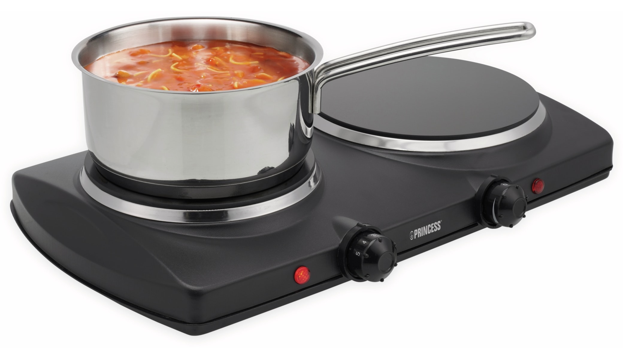 PRINCESS Doppelkochplatte 303021, schwarz, 2000 W