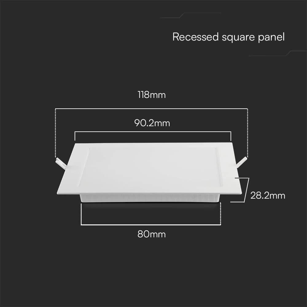V-TAC LED-Einbauleuchte VT-61003, EEK: E, 3 W, 330 lm, 3000 K, weiß V-TAC LED-Einbauleuchte VT-61003, EEK: E, 3 W, 330 lm, 3000 K, weiß